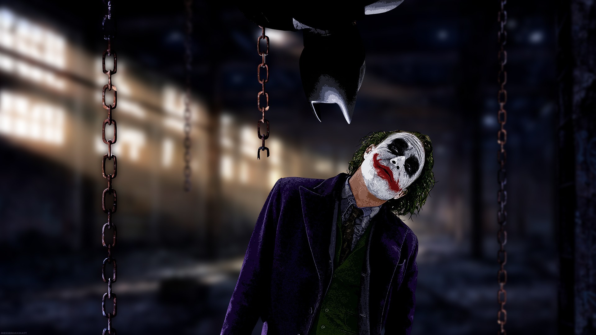 General 1920x1080 Batman chains Joker The Dark Knight MessenjahMatt movies Heath Ledger actor deceased Australian villains DC Comics Warner Brothers Christopher Nolan