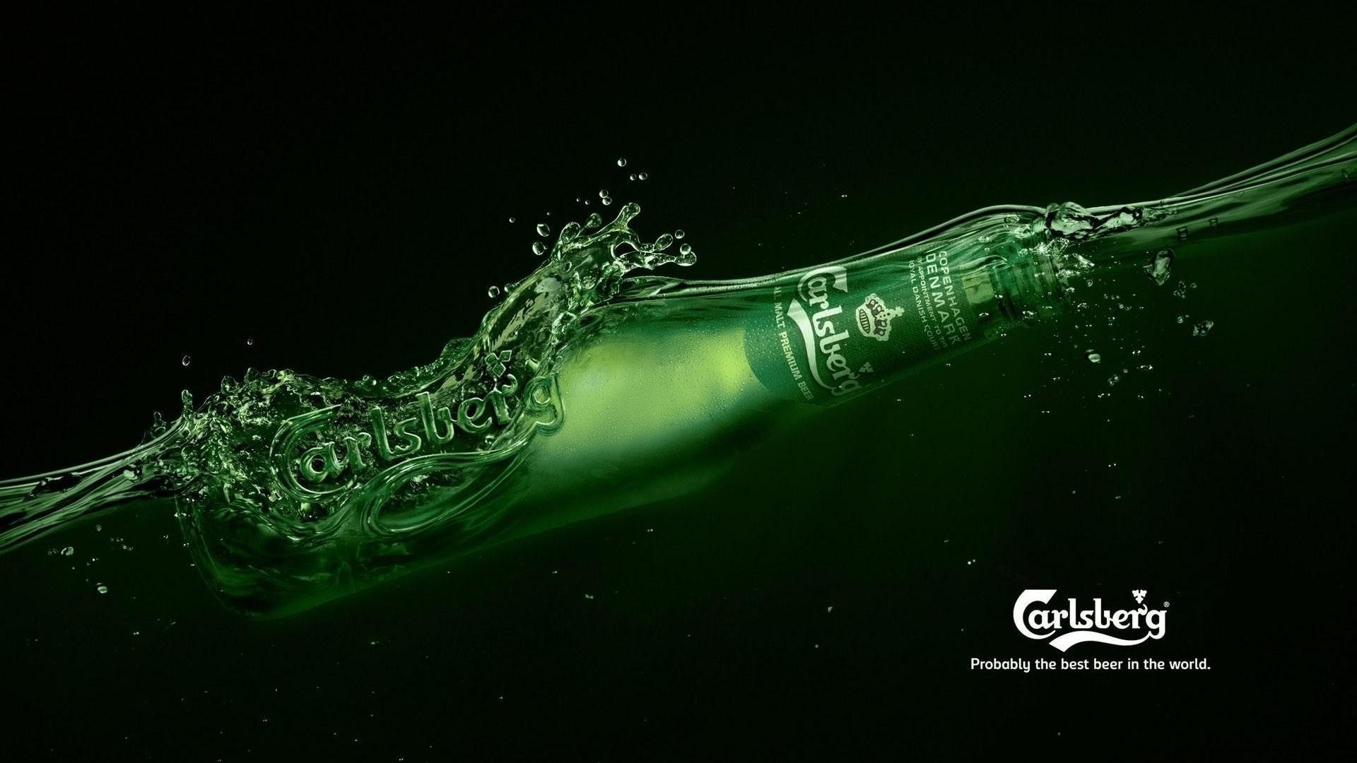 General 1920x1080 beer bottles Carlsberg alcohol food advertisements