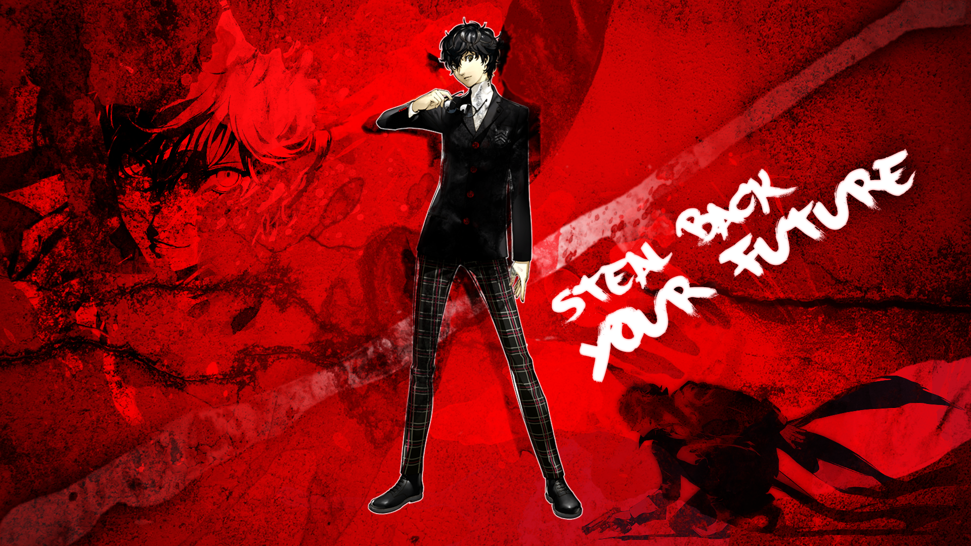 Anime 1920x1080 Persona series Persona 5 video games red background anime games anime anime boys