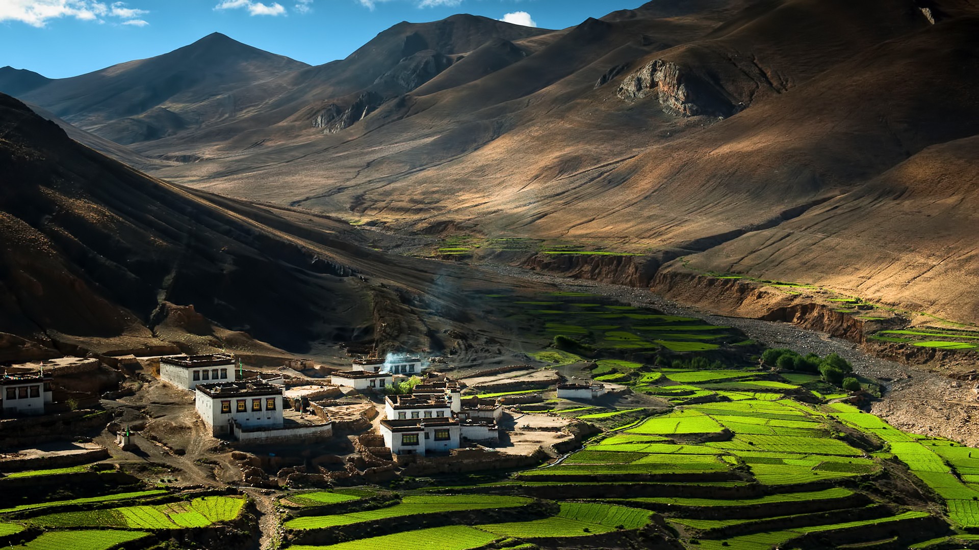 General 1920x1080 nature mountains landscape Tibet Asia village