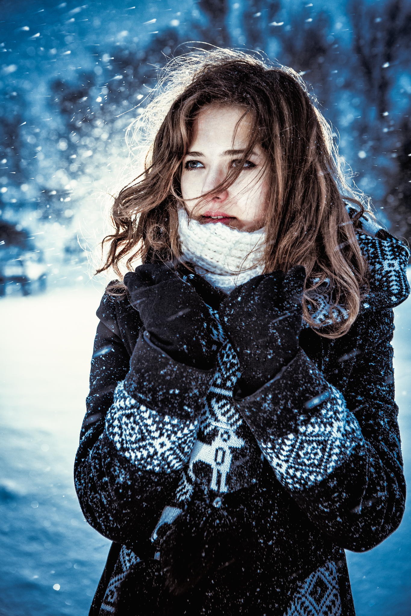 People 1365x2048 portrait photography face women women outdoors cold winter snow ice outdoors hair in face model