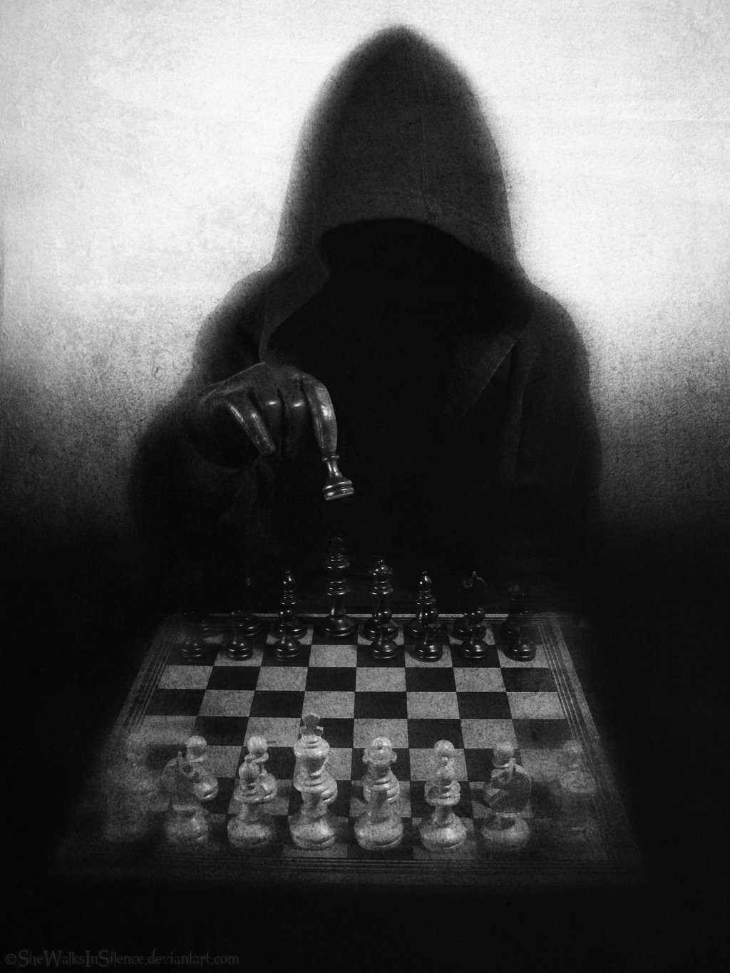 General 1024x1365 digital art Grim Reaper death dark monochrome spooky chess board games pawns hoods portrait display DeviantArt