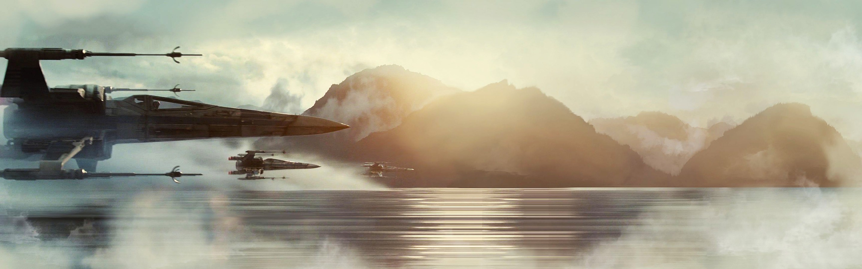 General 2880x900 ultrawide Star Wars X-wing Star Wars Ships movies Star Wars: The Force Awakens science fiction film stills
