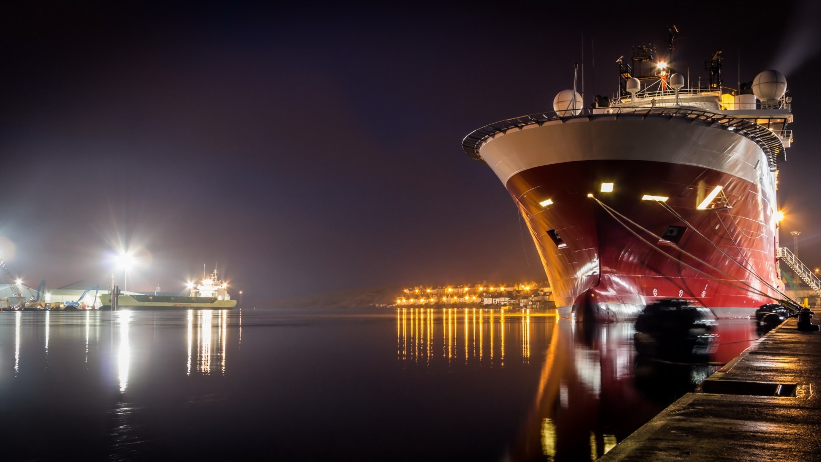 General 1600x900 cruise ship night ports ship city lights lights vehicle water