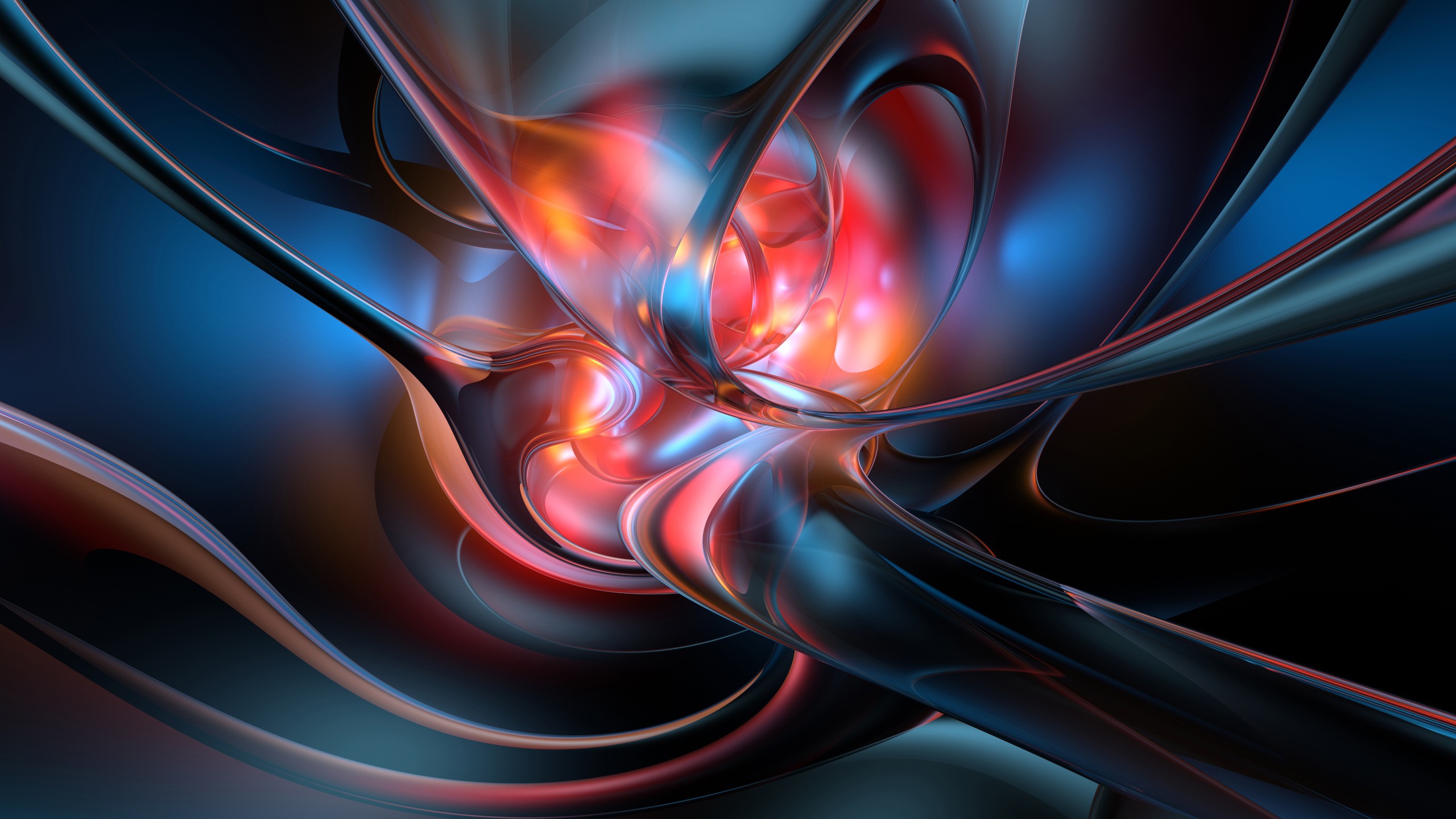 General 2560x1440 abstract Richard Mohler shapes digital art Digital Glowing 3D Abstract CGI