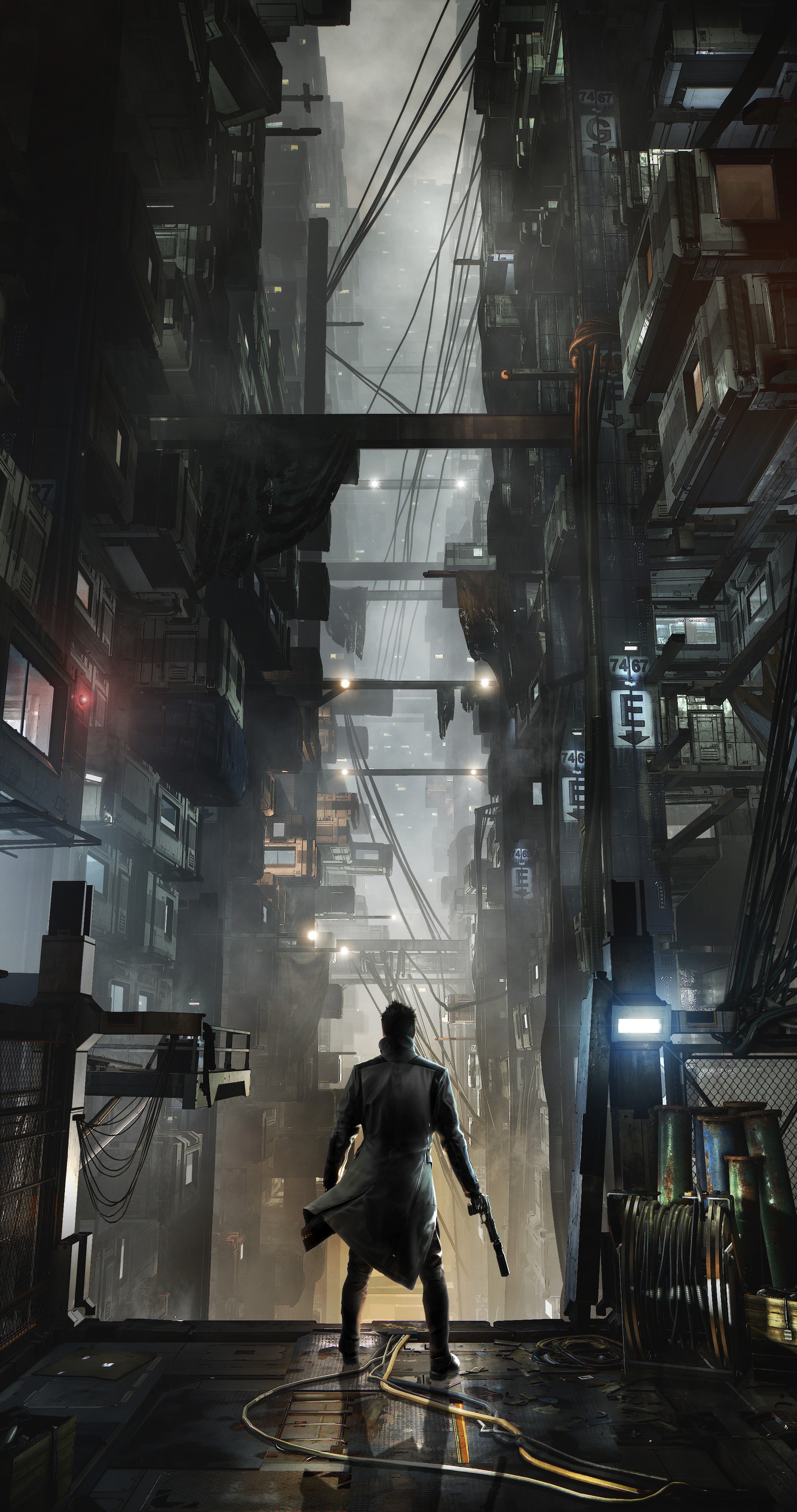 General 2160x4096 Deus Ex: Mankind Divided Adam Jensen cyberpunk video games futuristic video game art PC gaming video game men science fiction artwork futuristic city