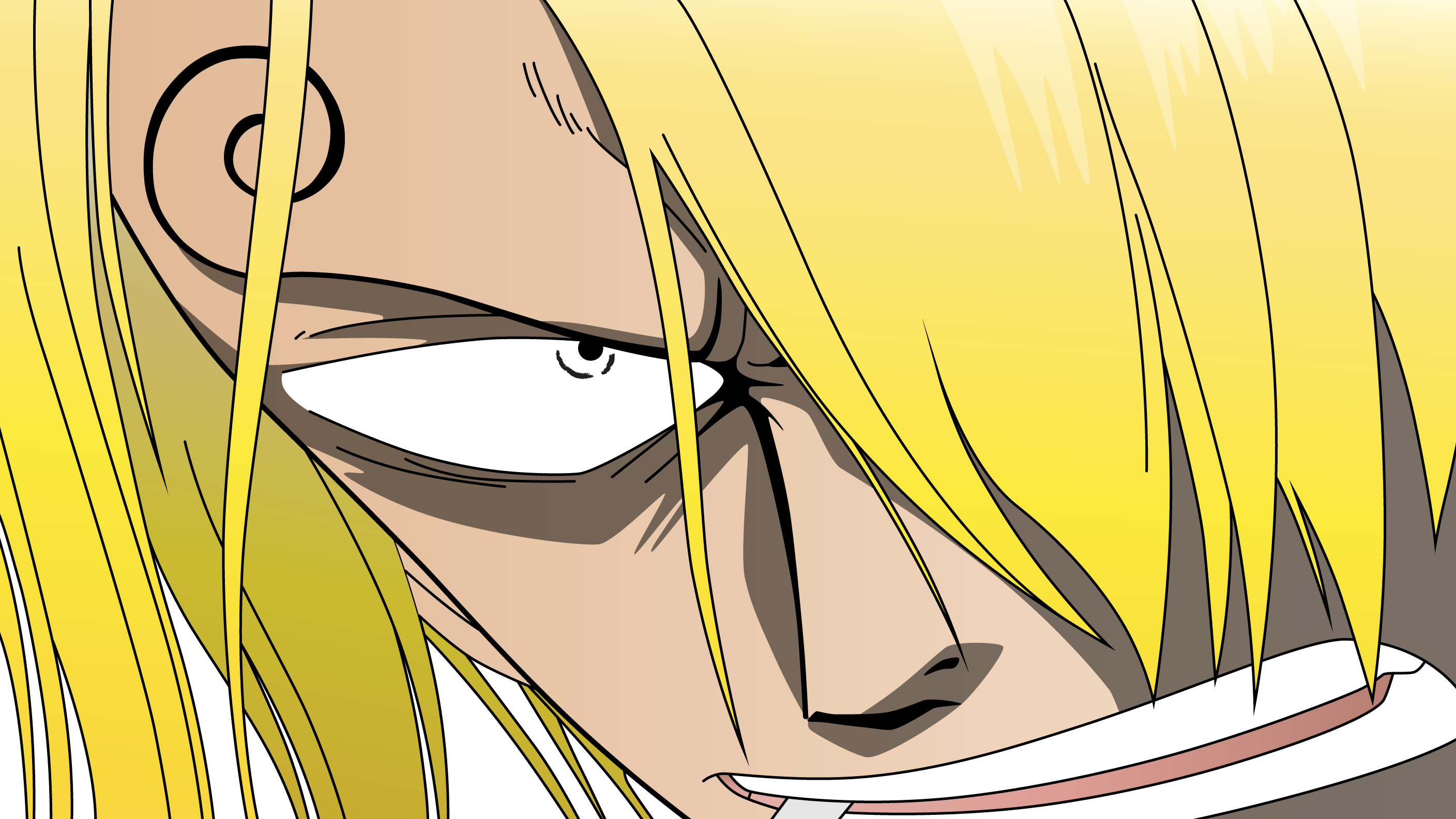 Anime 2816x1584 One Piece anime Sanji face angry blonde anime boys closeup eyes hair in face