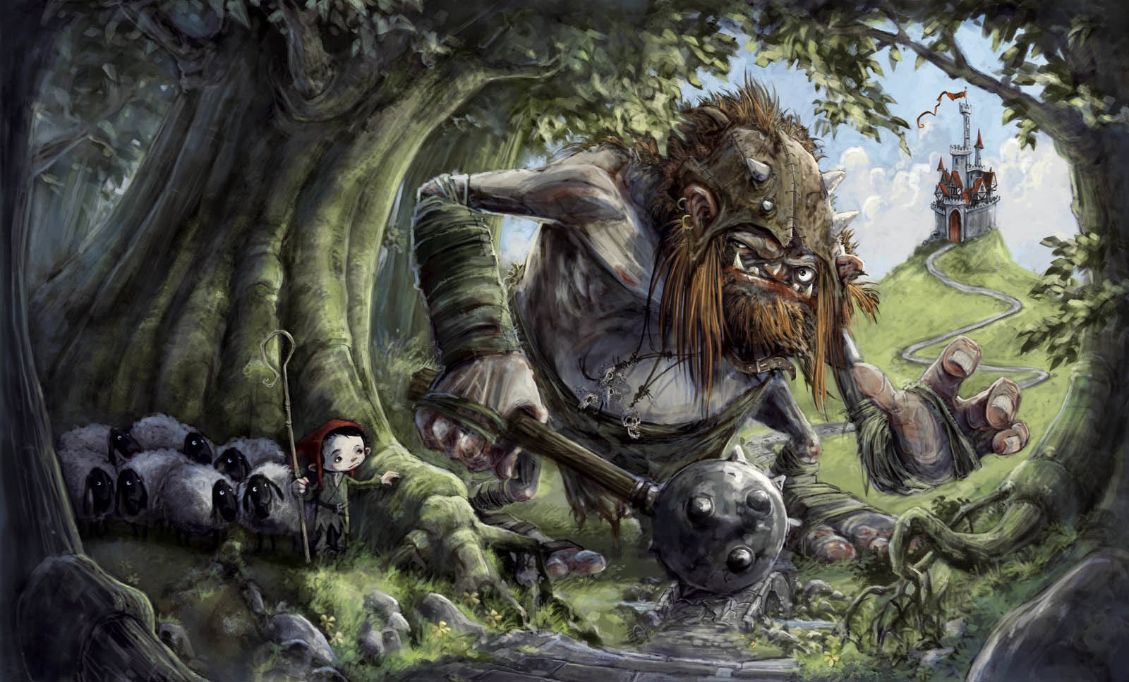 General 1600x967 trolls fantasy art artwork sheep castle forest creature