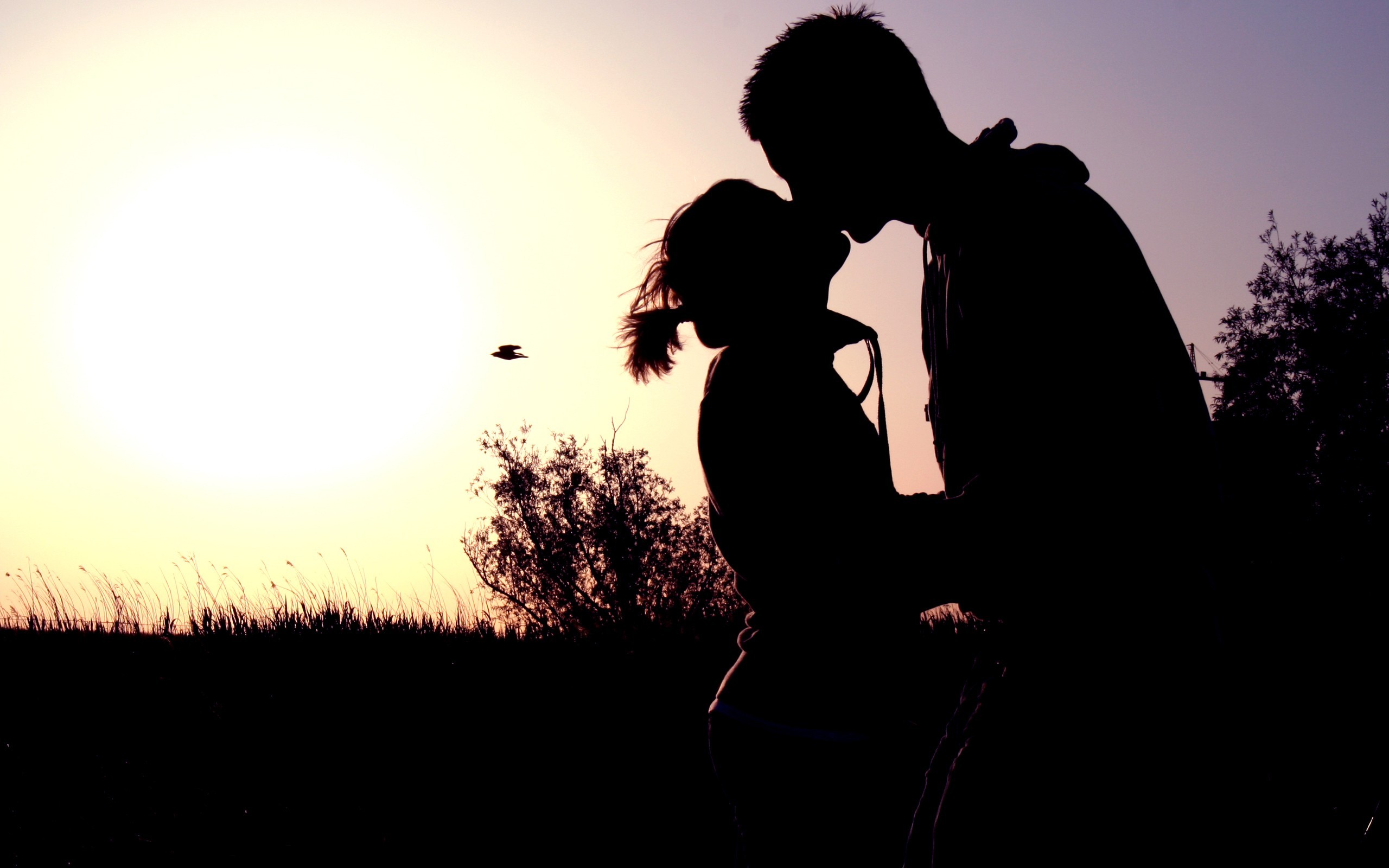 People 2560x1600 love kissing silhouette men women couple dark outdoors men outdoors women outdoors