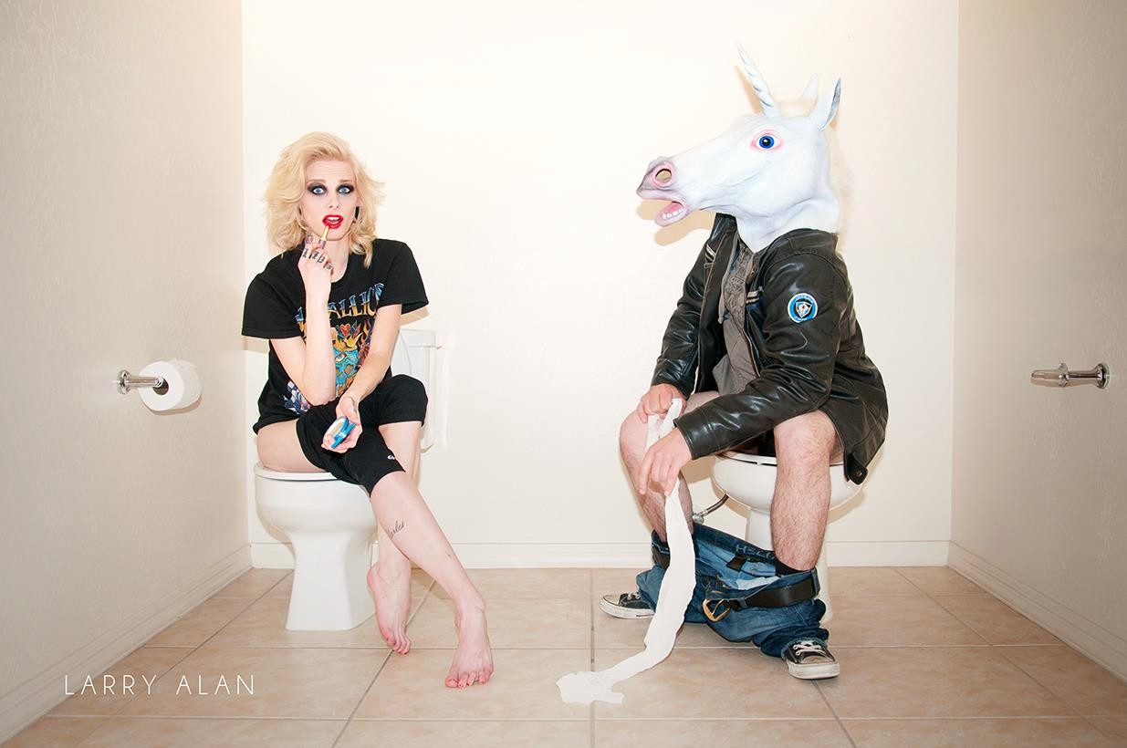 People 1235x820 blonde toilets women men urinating indoors horse