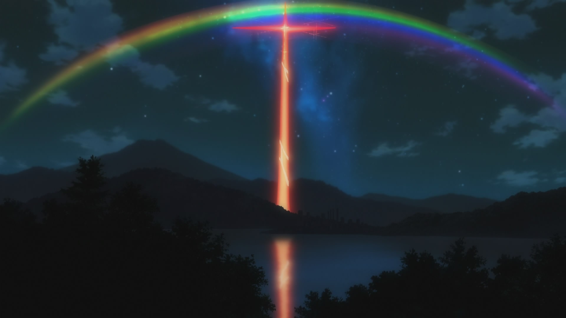 Anime 1920x1080 Neon Genesis Evangelion anime night sky dark sky