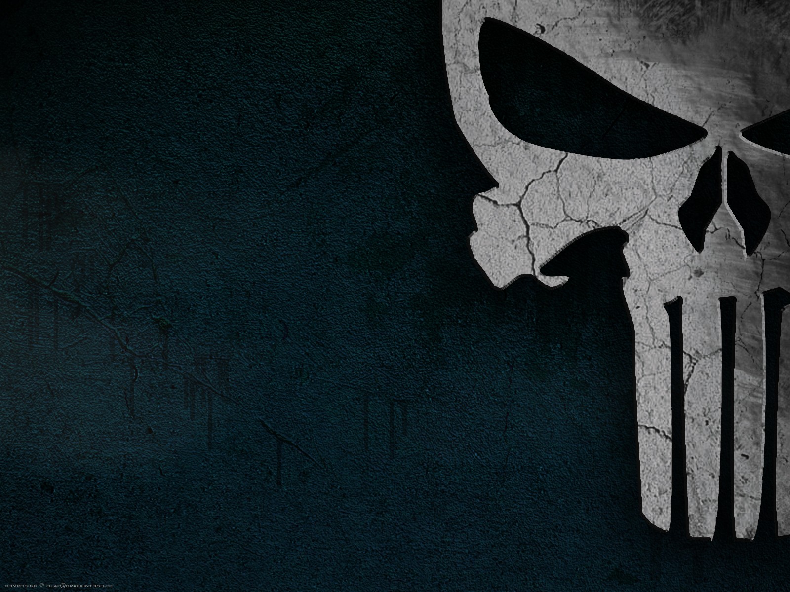 General 1600x1200 The Punisher skull bones Marvel Comics digital art watermarked