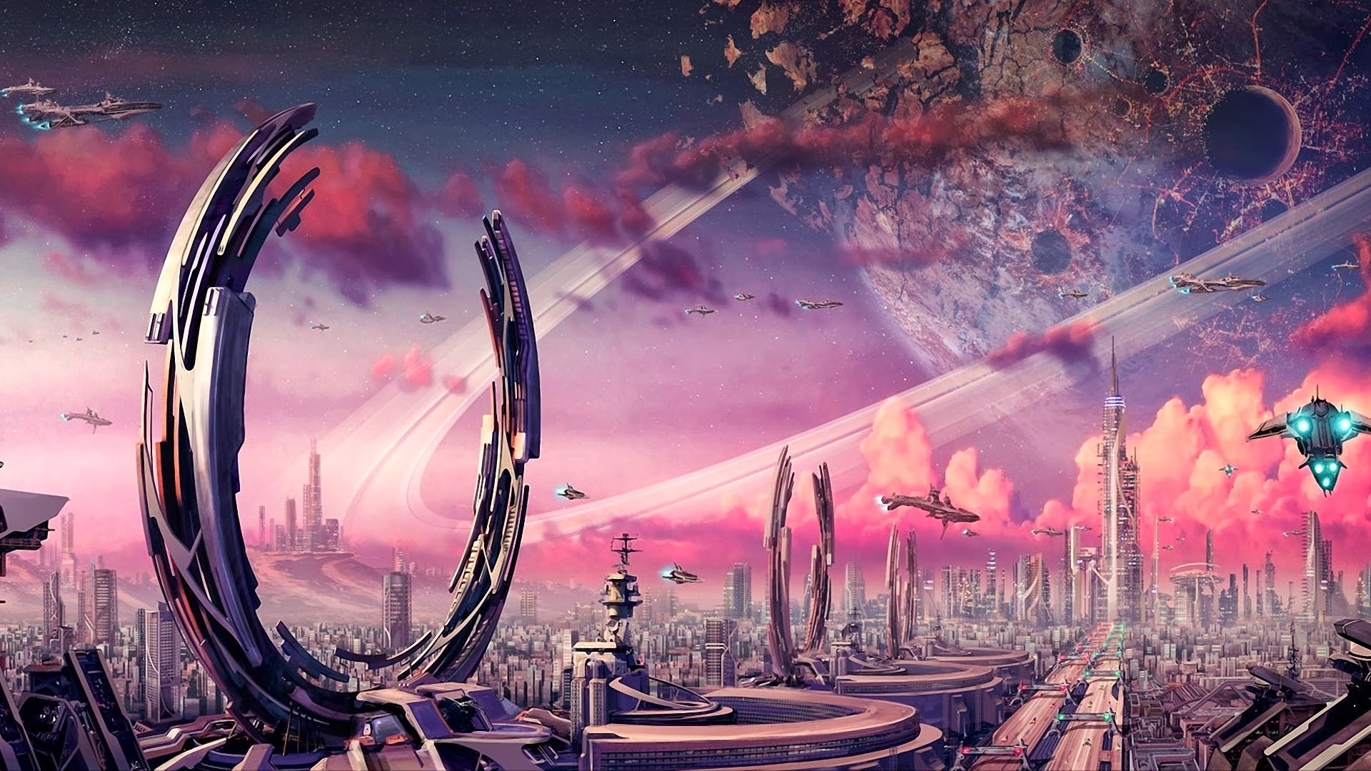 General 1920x1080 science fiction futuristic city futuristic cityscape artwork