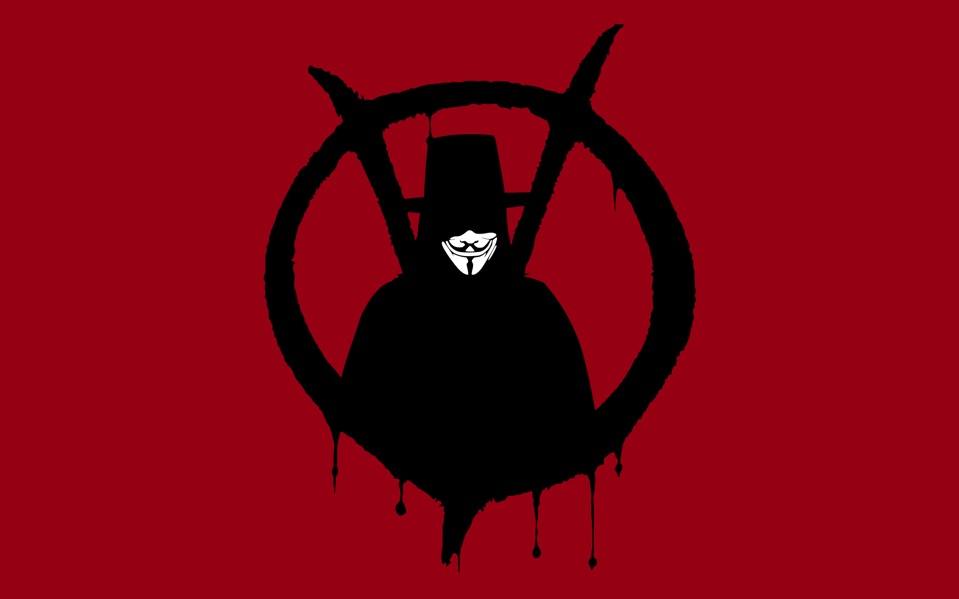 General 1920x1200 Guy Fawkes V for Vendetta red background movies simple background