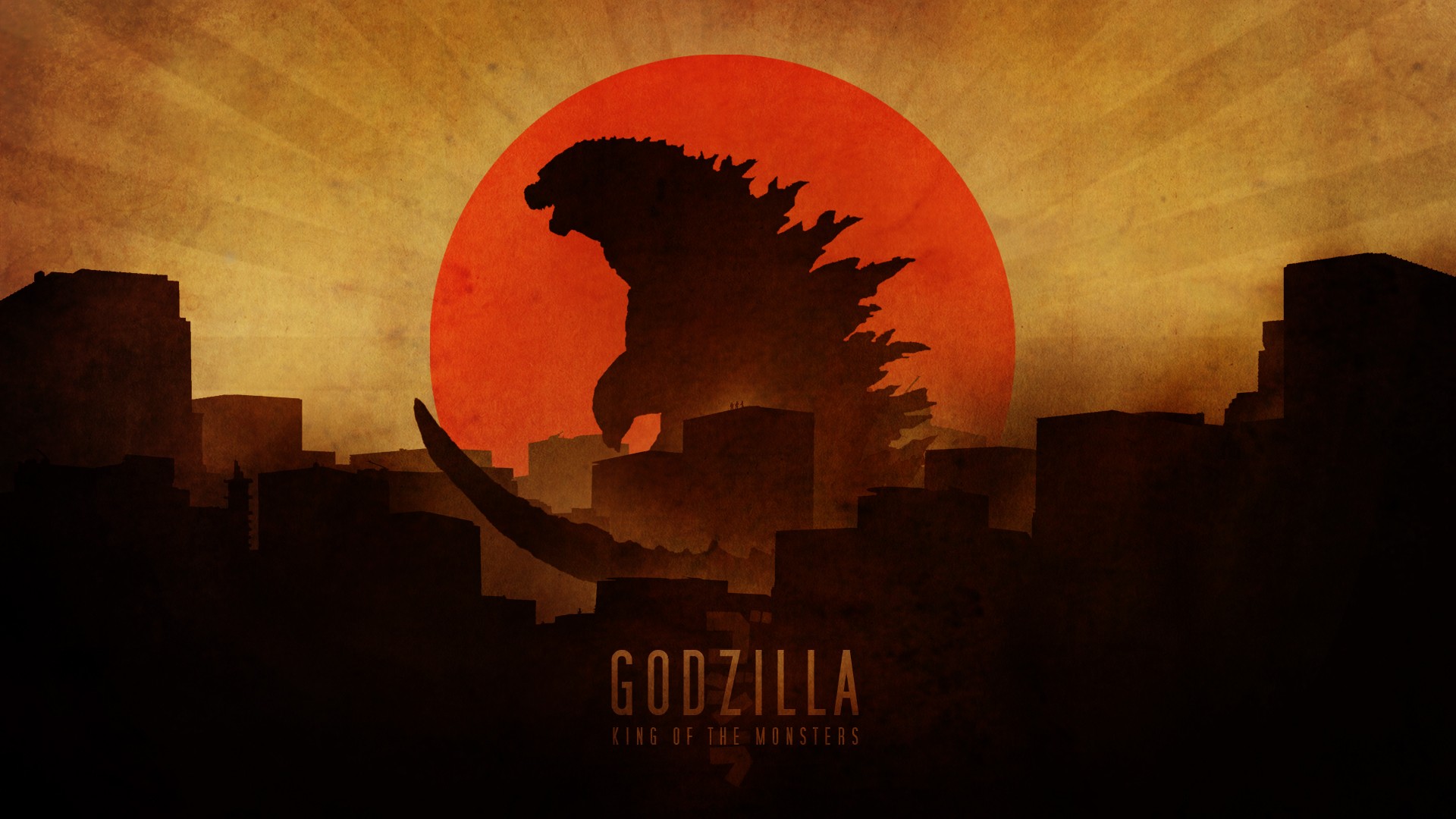 General 1920x1080 Godzilla artwork skyline Japan movie poster movies creature