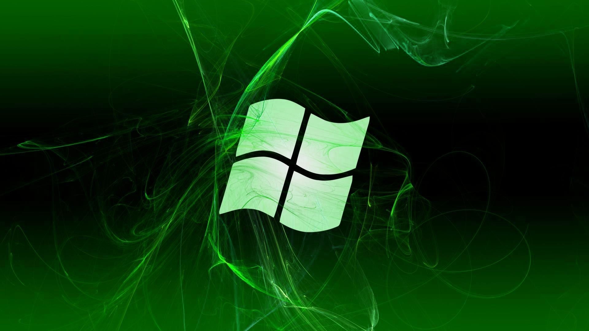 General 1920x1080 Microsoft Windows digital art green background logo