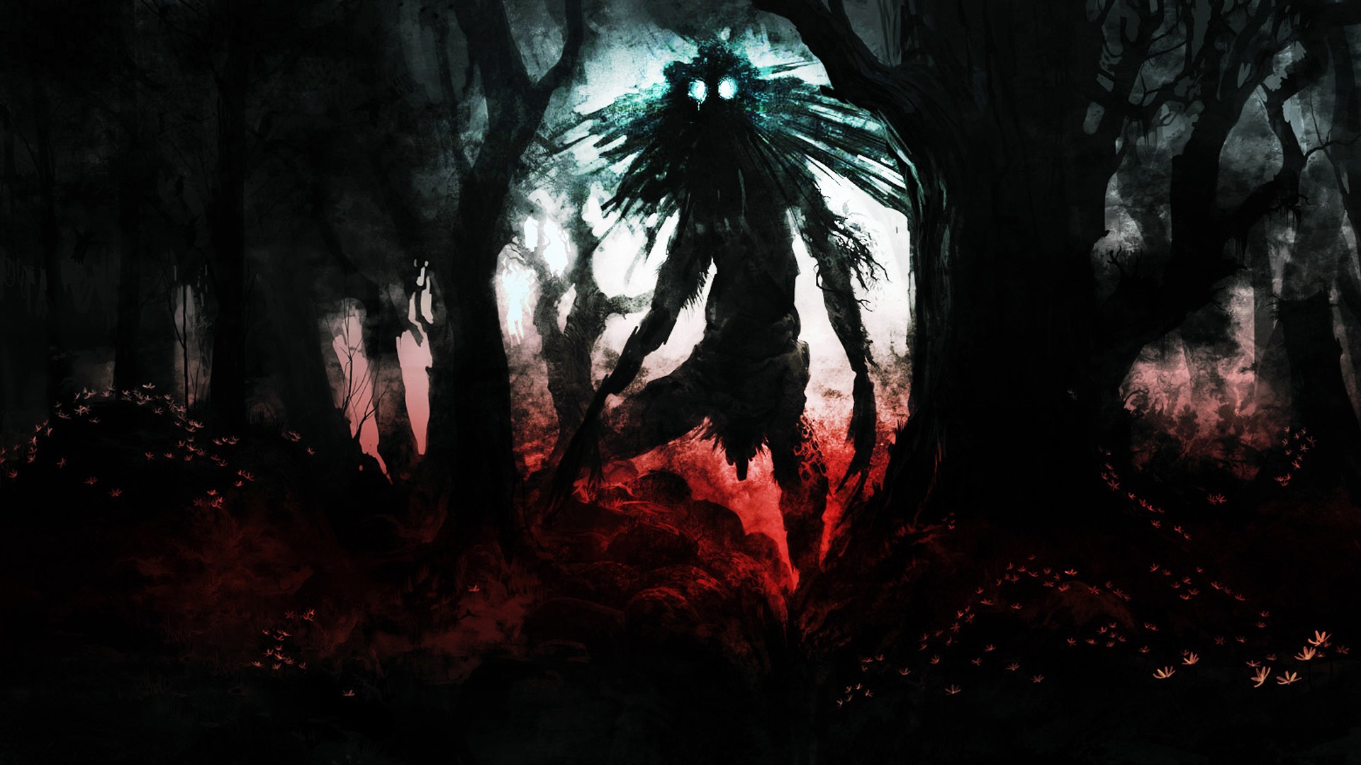 General 1920x1080 Bloodborne video games warrior black artwork creepy creature fantasy art dark trees video game art