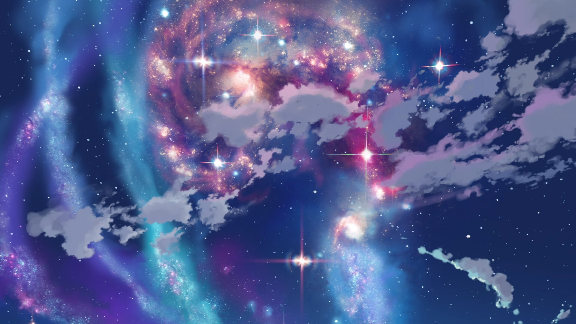 Anime 1920x1080 Children Who Chase Lost Voices Makoto Shinkai  anime sky stars clouds space
