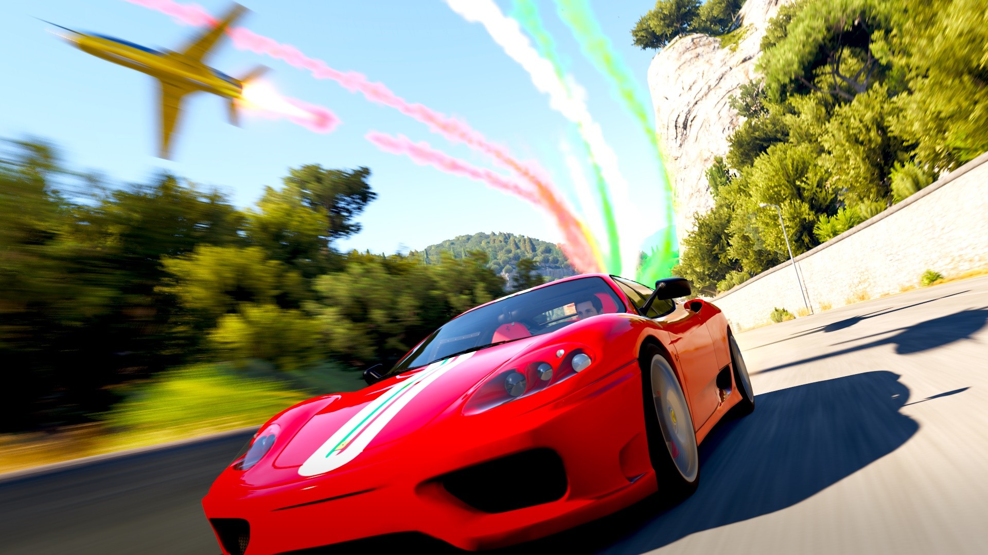 General 1920x1080 car racing stripes Ferrari Ferrari 360 dutch tilt racing red cars vehicle video games Forza Horizon