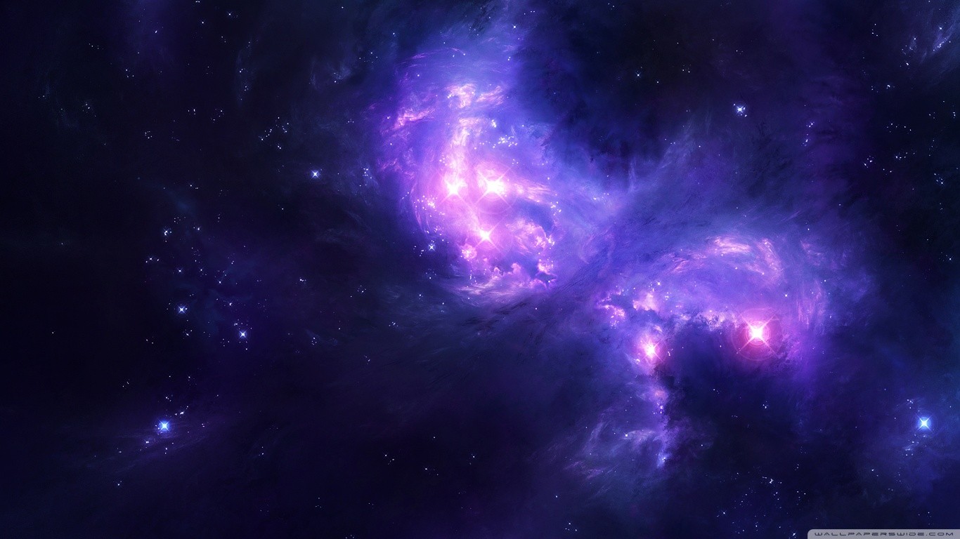 General 1366x768 digital art artwork stars universe space art nebula