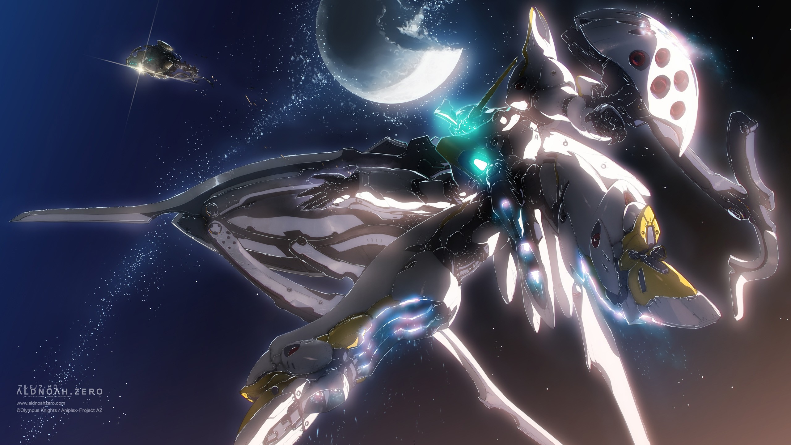 Anime 2560x1440 Aldnoah.Zero anime sky Moon stars Tharsis space