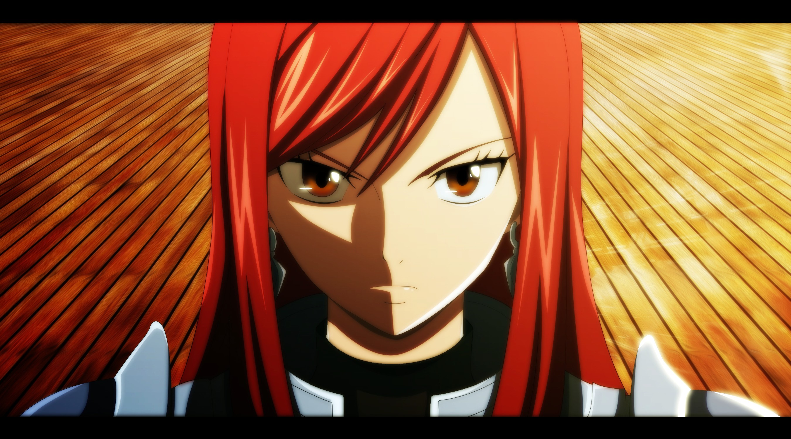 Anime 2700x1500 anime Fairy Tail Scarlet Erza redhead red eyes looking at viewer face anime girls closeup