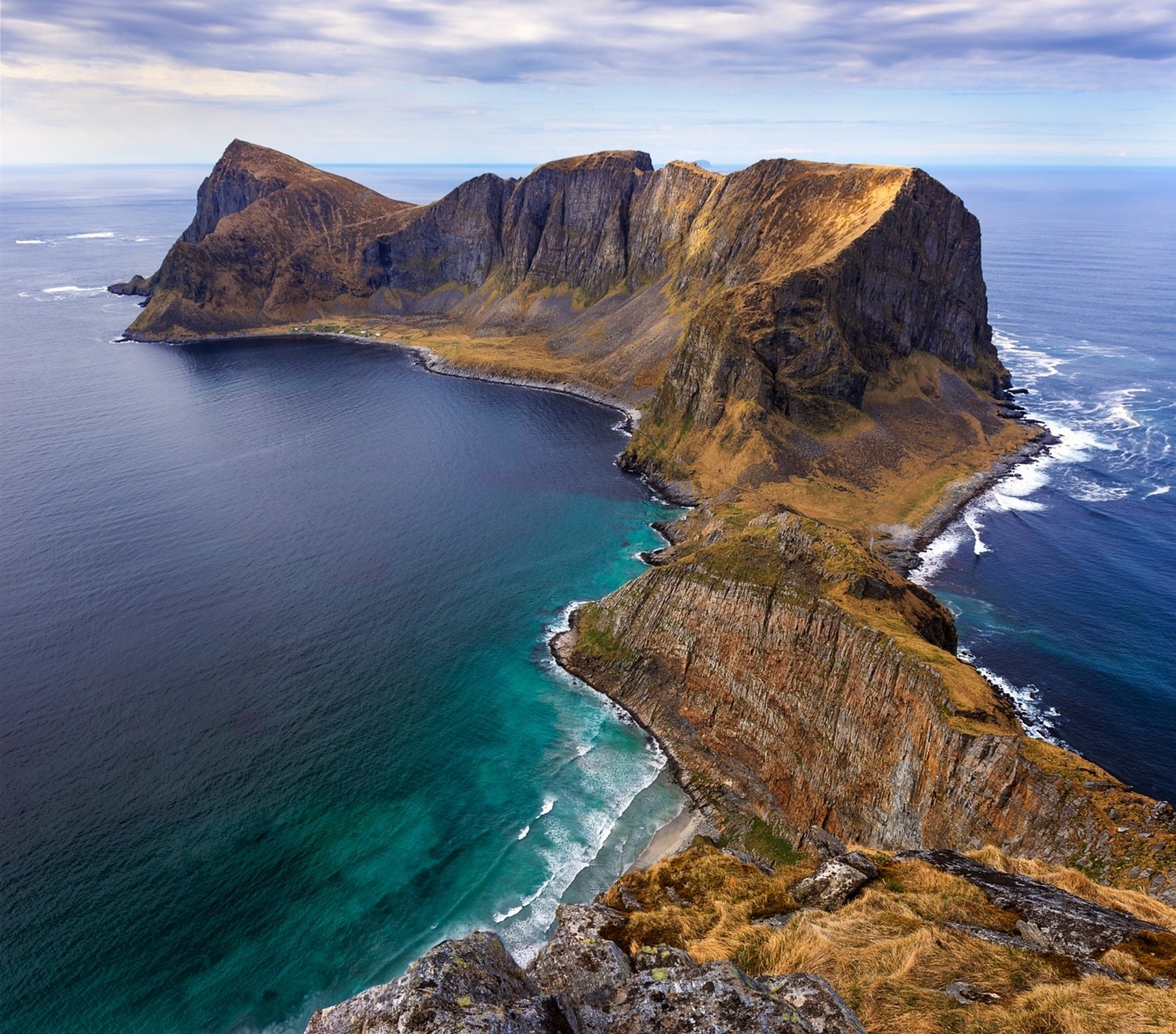 General 1500x1319 peninsula island Norway sea beach cliff summer nature landscape nordic landscapes rocks