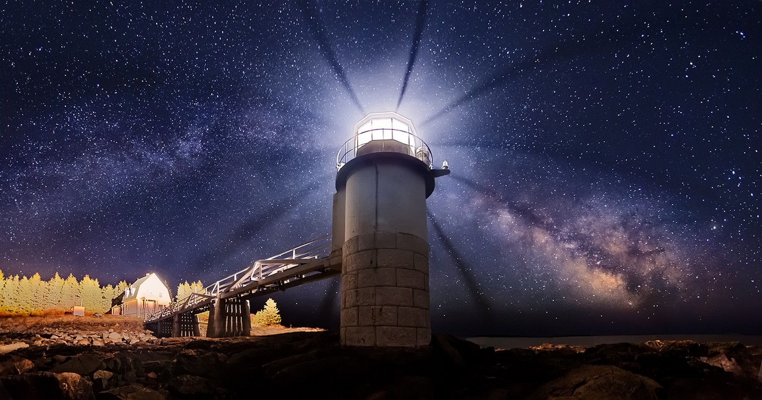 General 1500x788 Maine lighthouse universe starry night long exposure Milky Way landscape USA sky stars outdoors