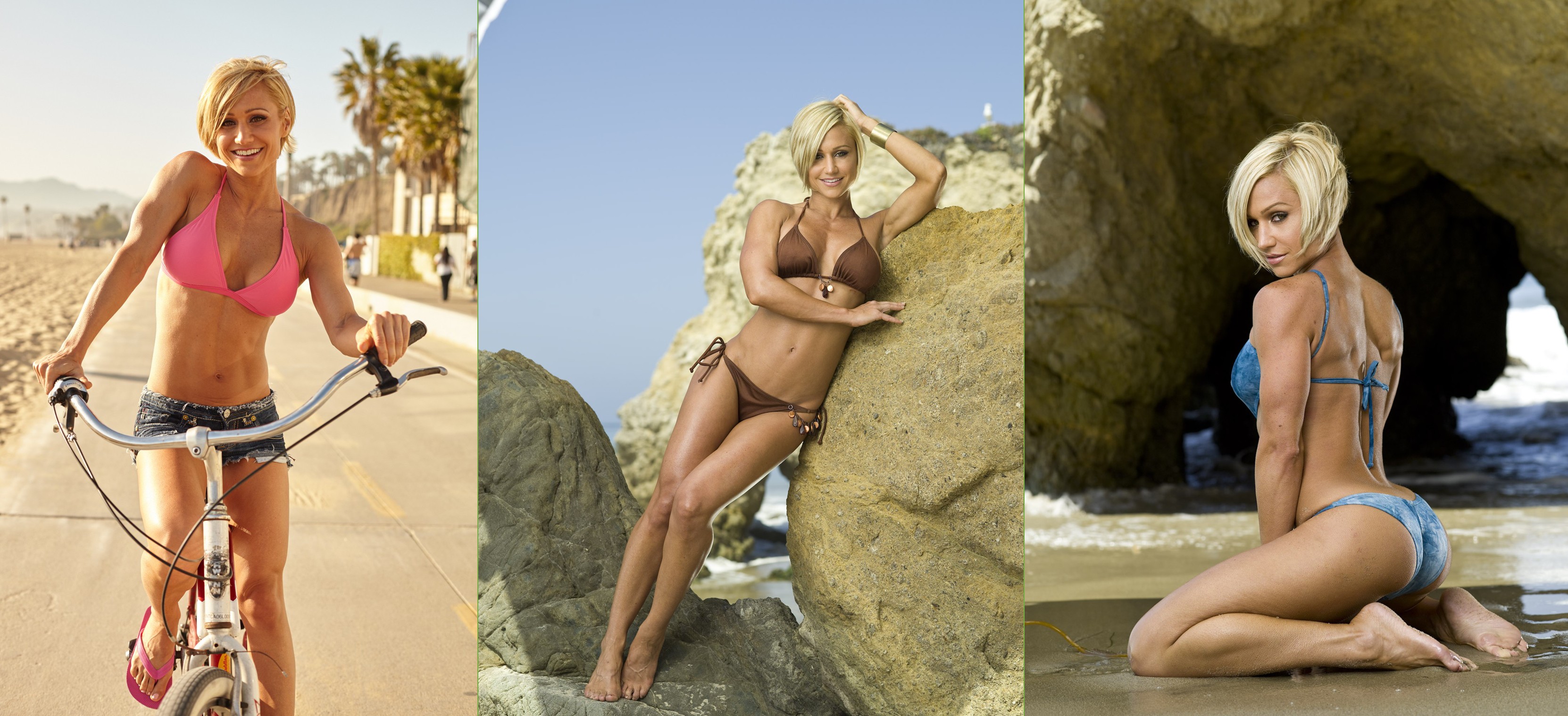 People 3324x1518 bikini blonde women collage model Jamie Eason