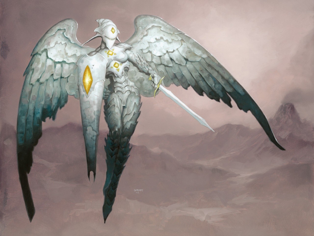 General 1280x960 Magic: The Gathering fantasy art wings sword