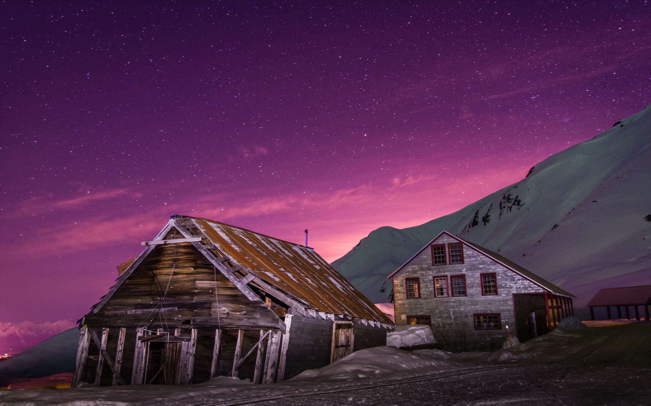 General 2560x1600 house stars sky purple sky low light outdoors