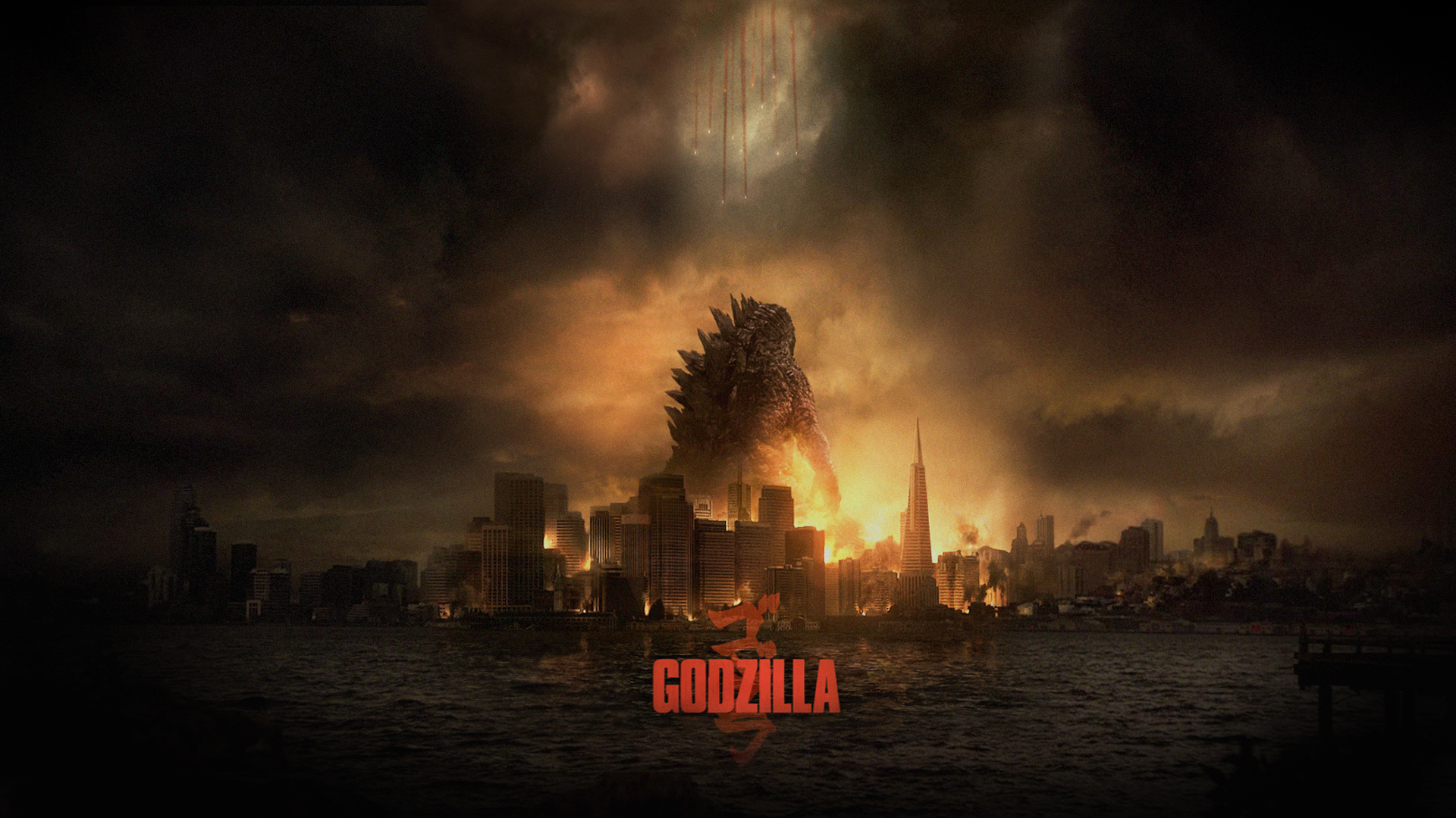 General 1920x1080 movies digital art movie poster creature Godzilla