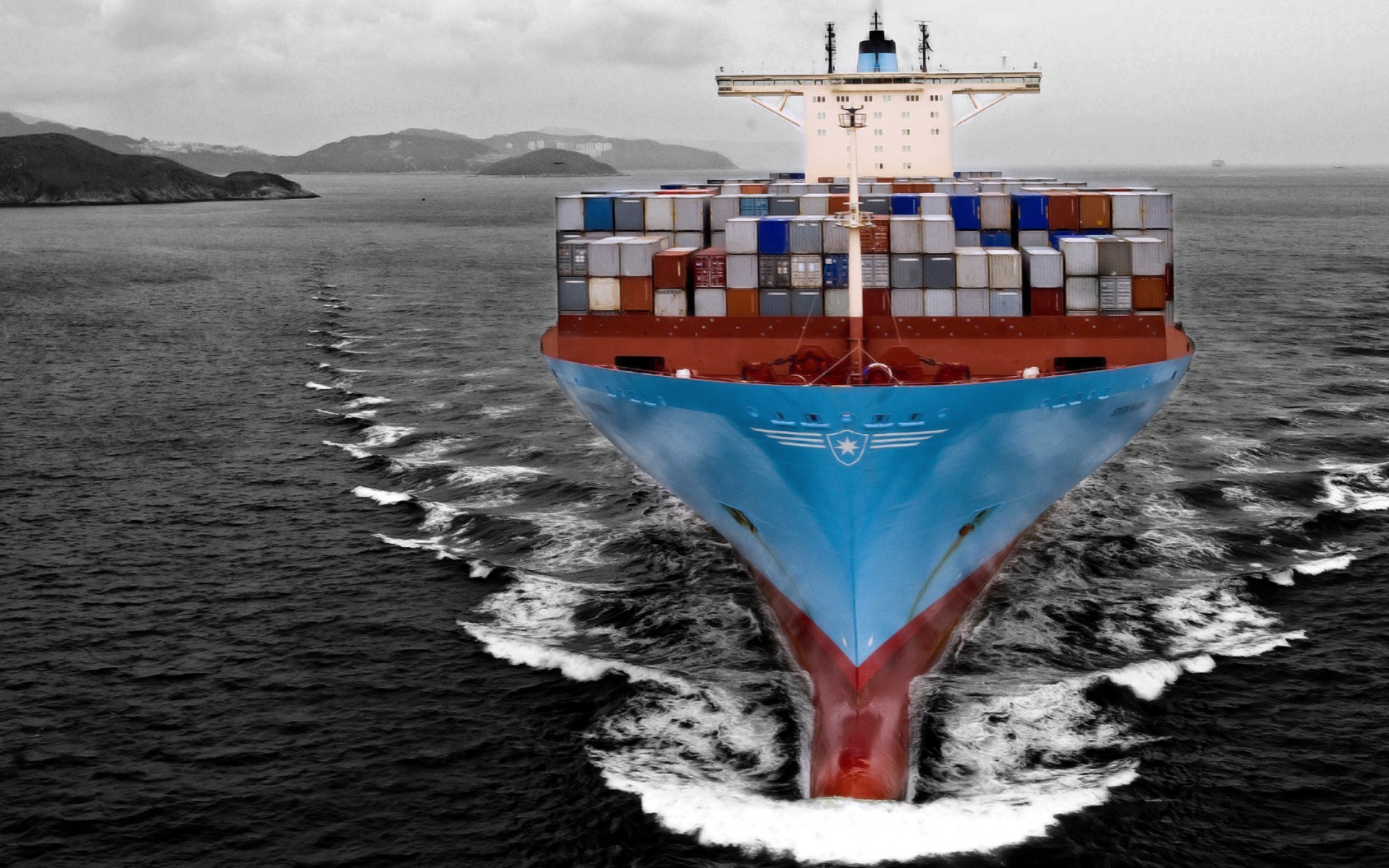 General 1920x1200 container ship sea ship Maersk waves merchant ship vehicle