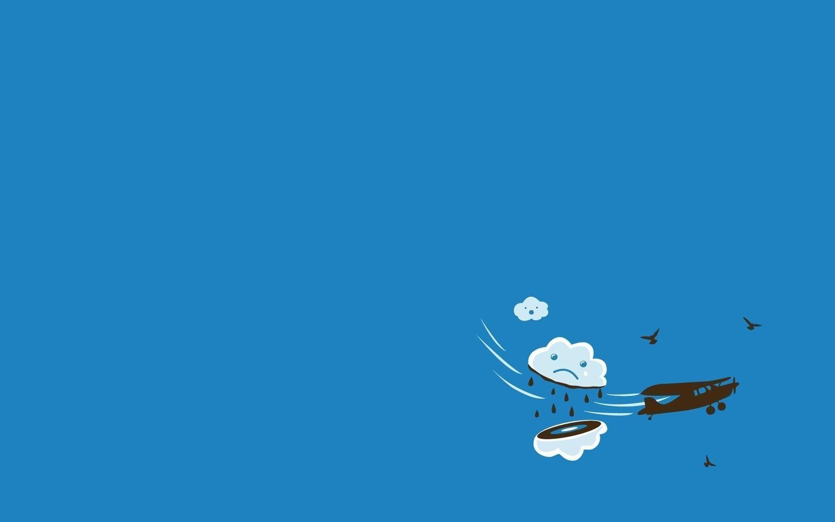 General 1680x1050 clouds minimalism humor aircraft vehicle sky artwork airplane simple background blue background