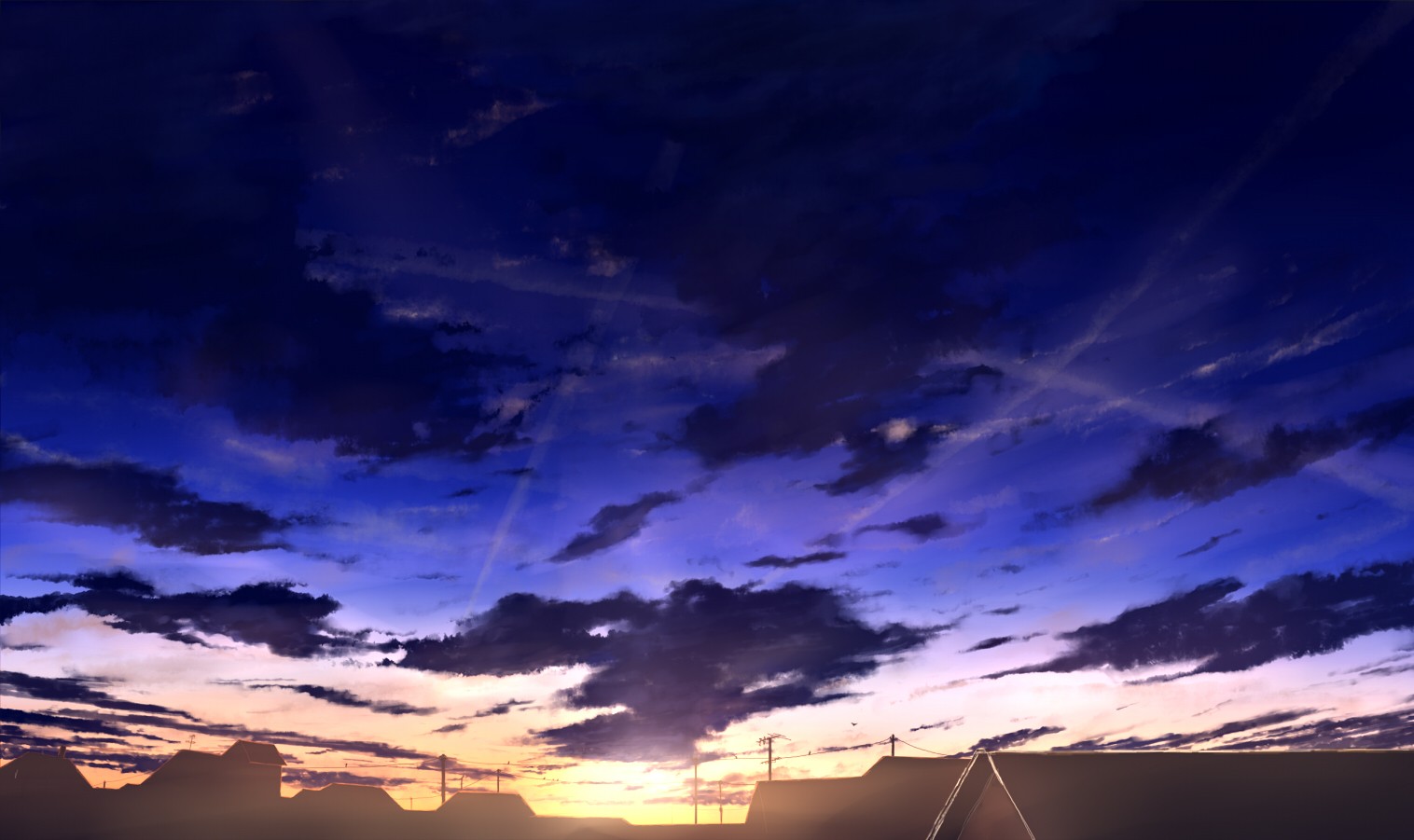Anime 1516x901 anime sky outdoors sunlight
