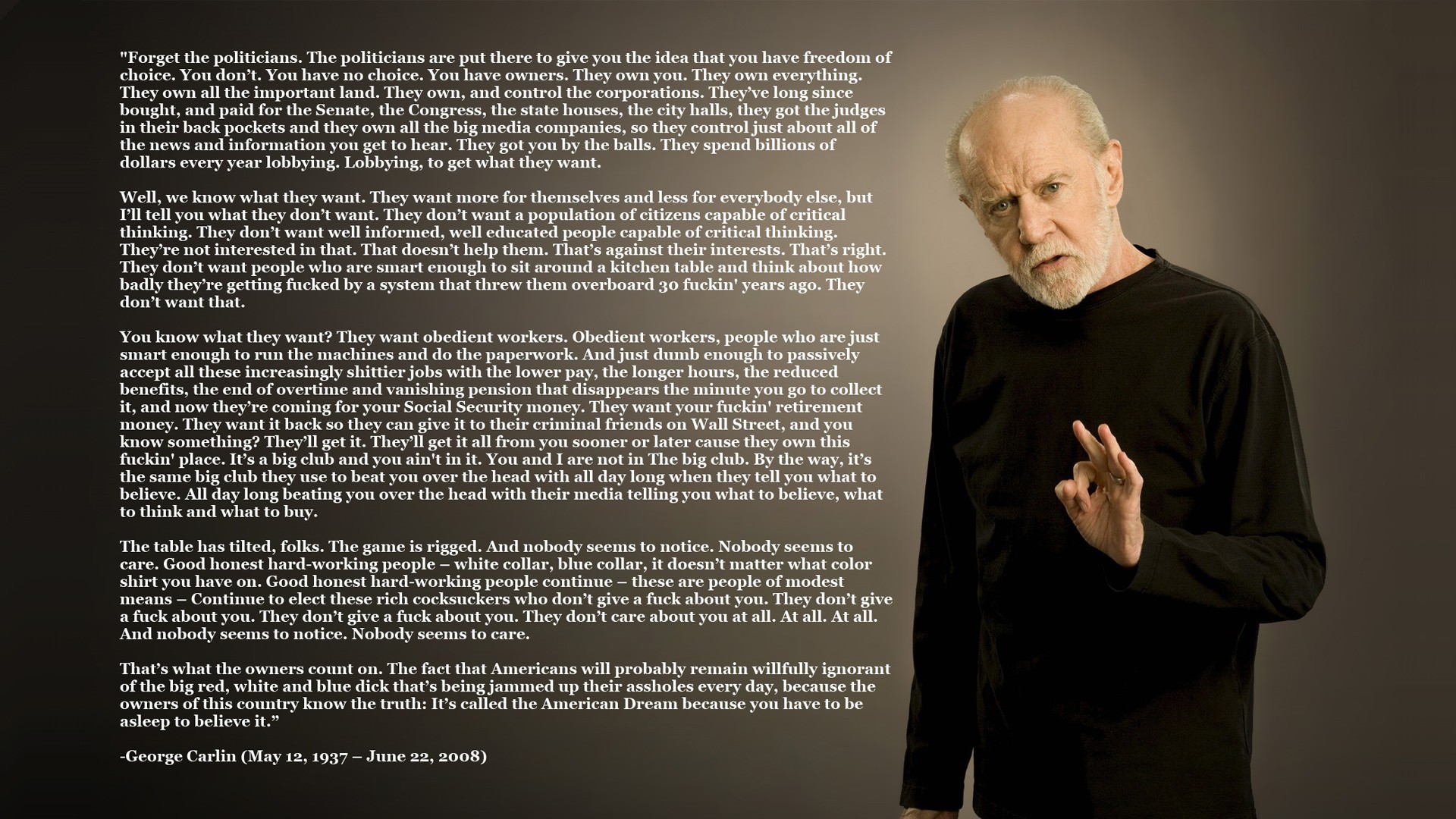 General 1920x1080 George Carlin quote text men