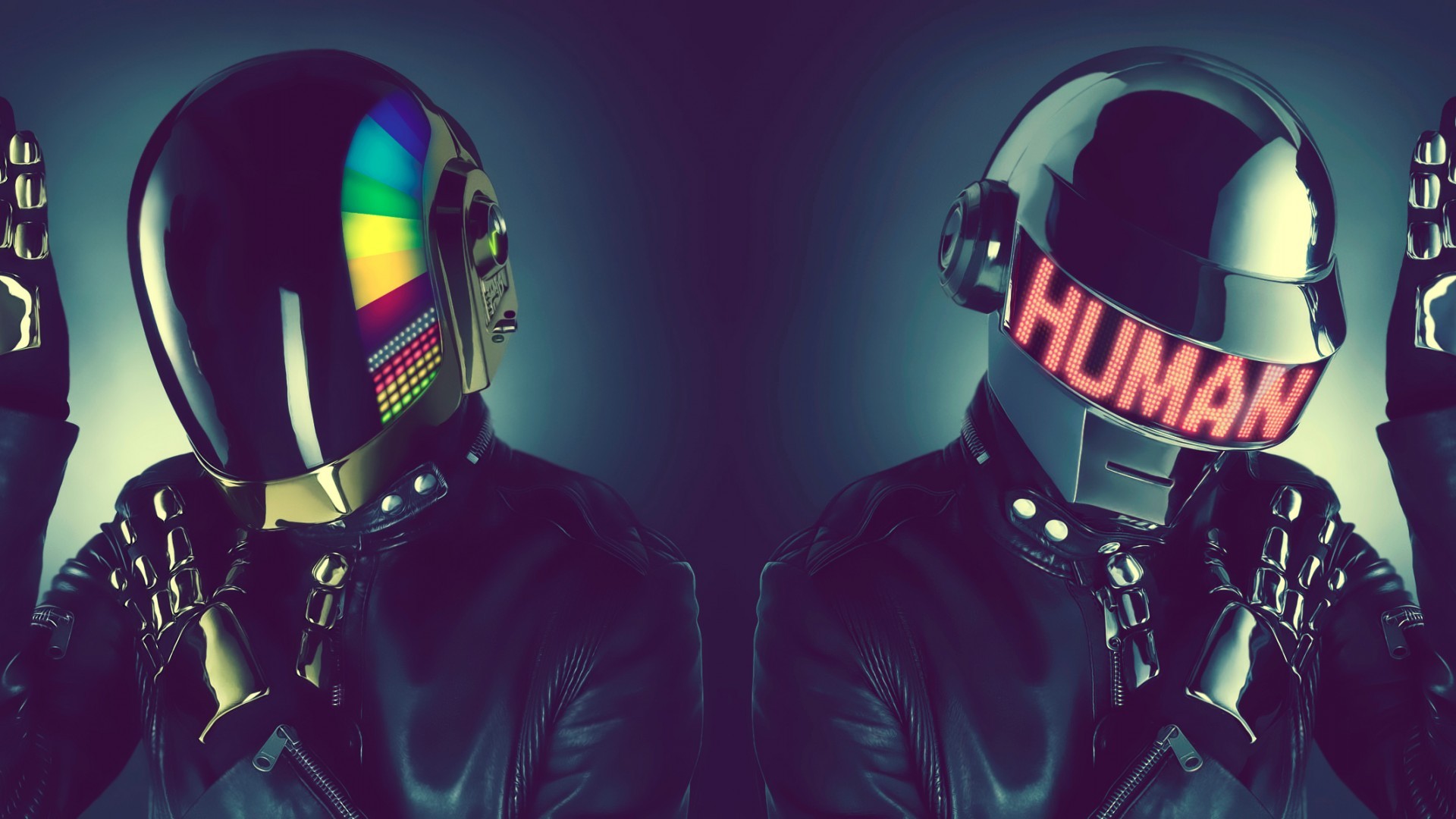 General 1920x1080 Daft Punk helmet music electronic music musician French simple background