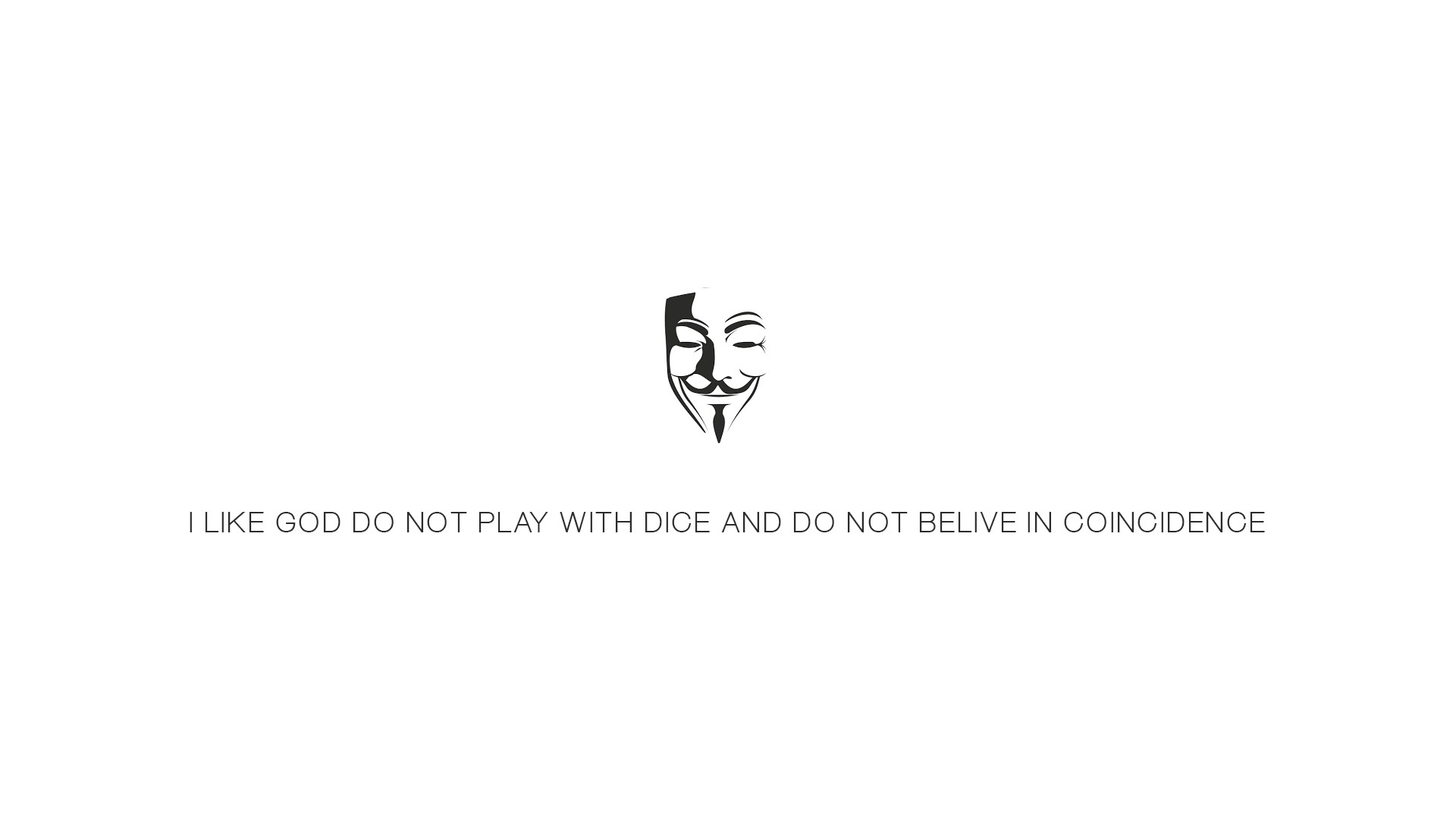 General 1920x1080 mask white quote V for Vendetta simple background white background minimalism