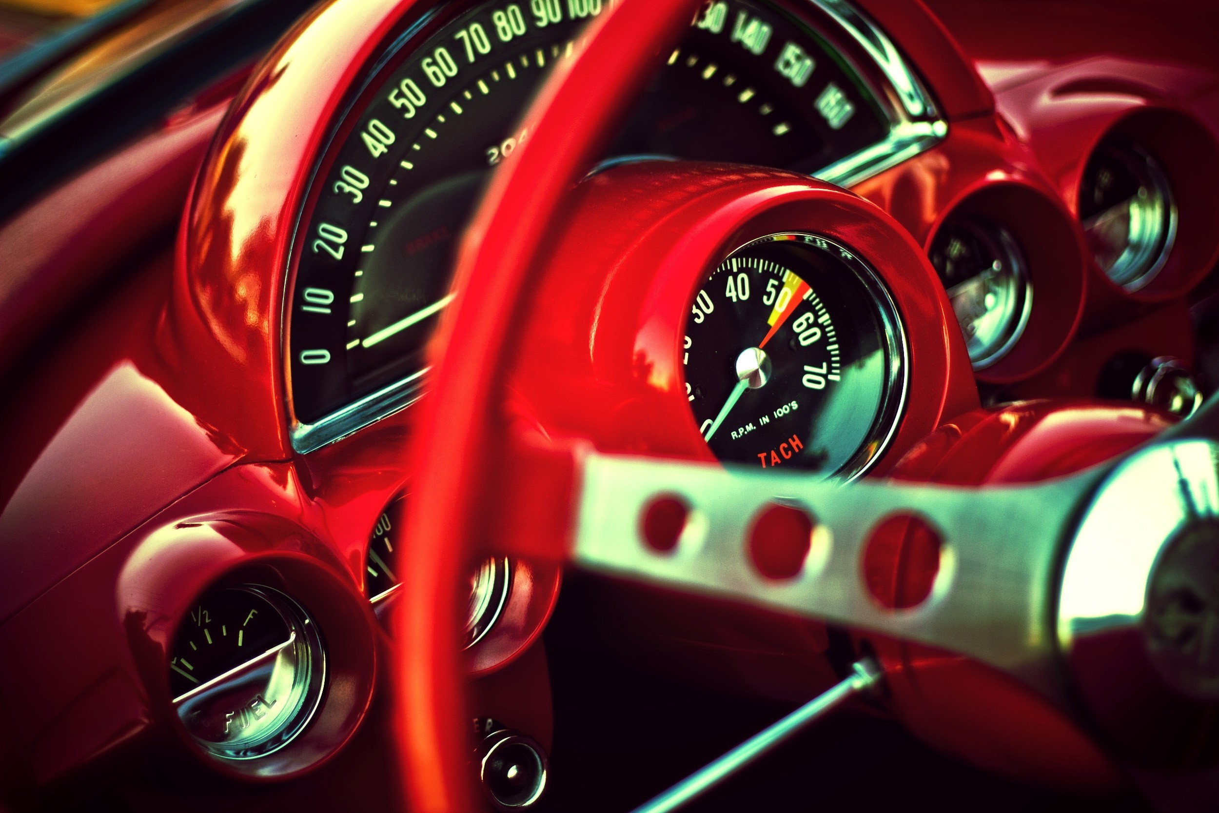 General 2500x1667 car muscle cars interior car interior steering wheel speedometer vehicle red cars