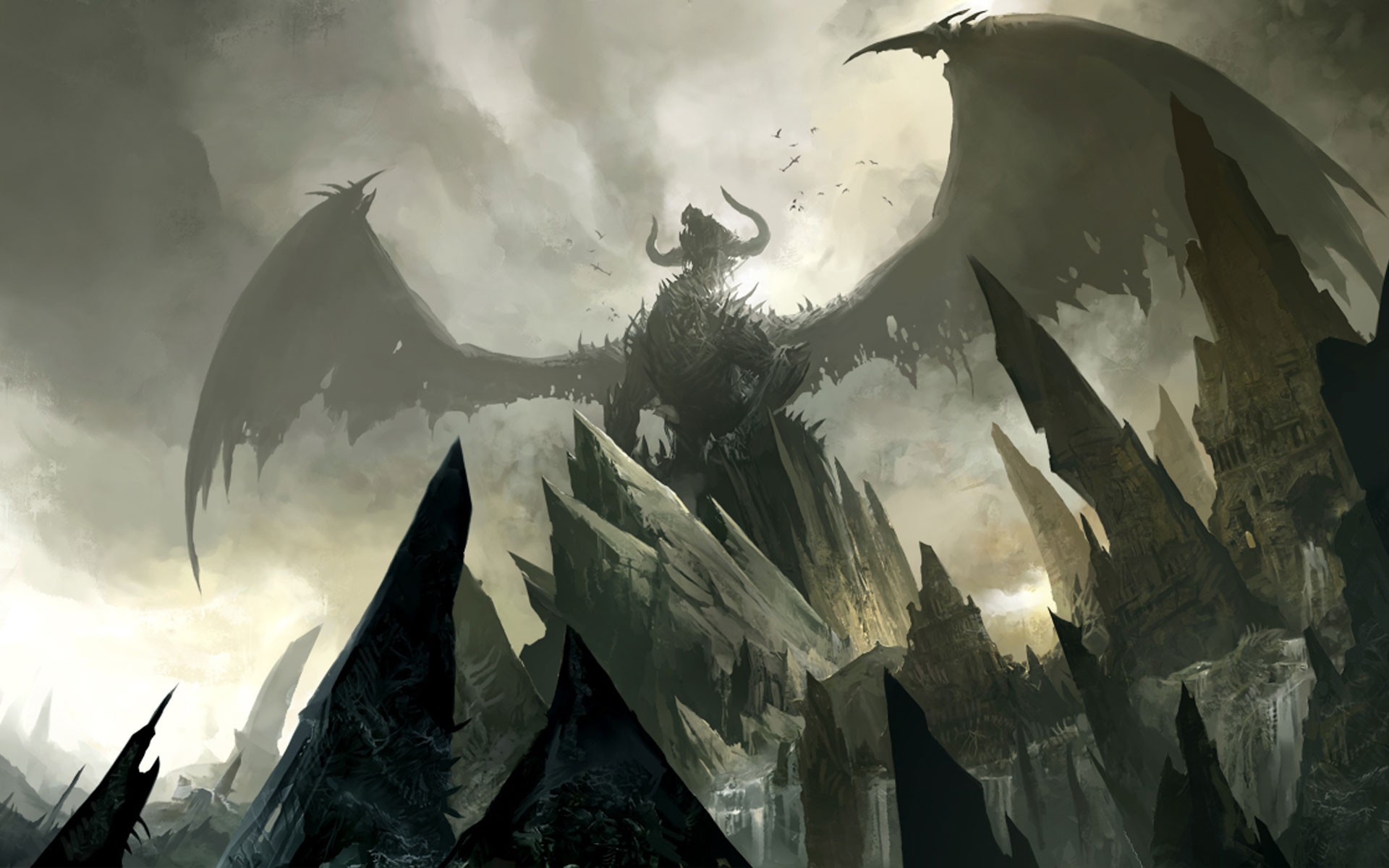 General 1920x1200 fantasy art concept art Guild Wars Guild Wars 2 video games dragon low-angle PC gaming creature wings video game art