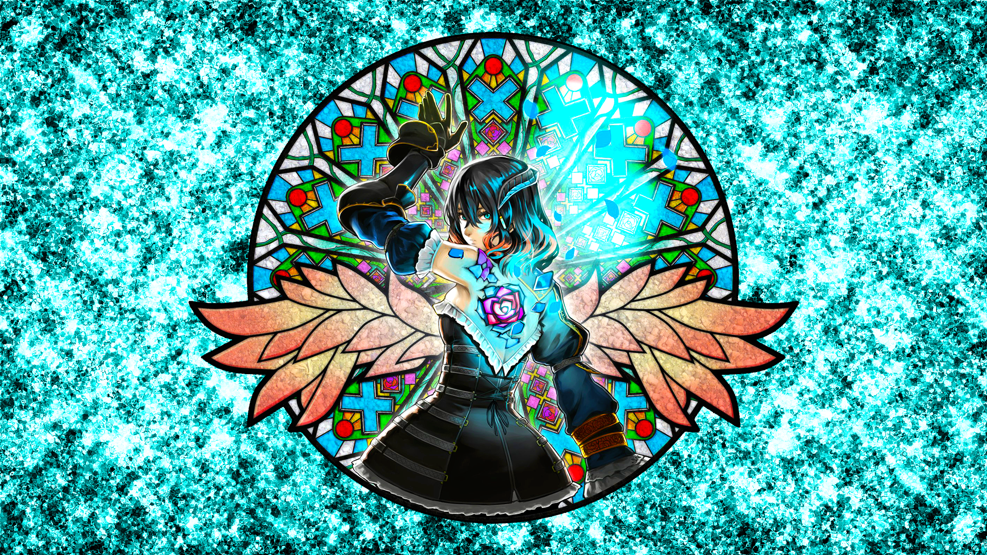 General 1920x1080 Bloodstained: Ritual of the Night Miriam (Bloodstained) video games video game girls stained glass cyan fantasy art fantasy girl