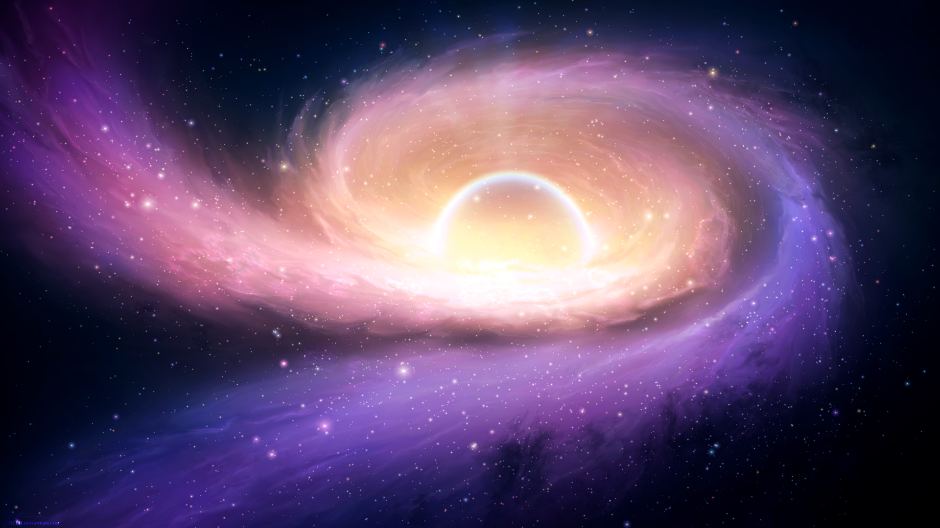 General 1920x1080 space space art artwork stars digital art galaxy spiral glowing planet