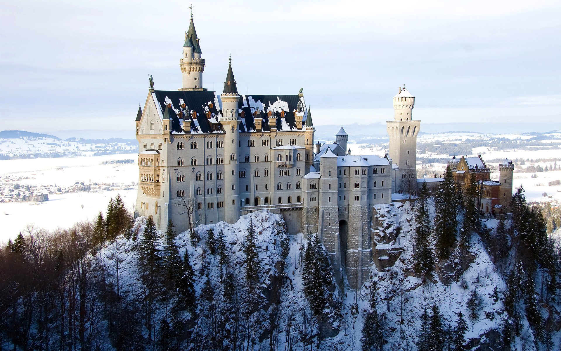 General 1920x1200 building castle snow Germany landmark Europe Neuschwanstein Castle Bavaria winter