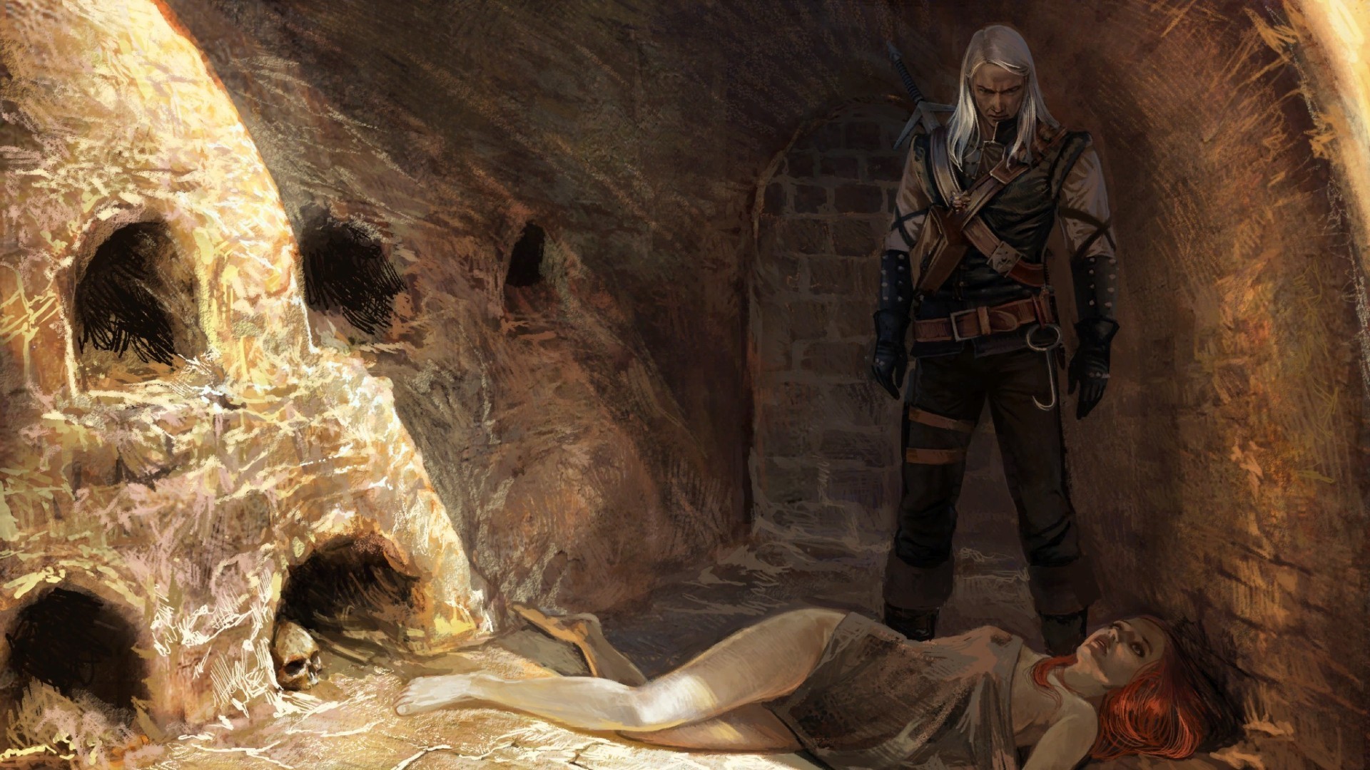General 1920x1080 The Witcher video games Geralt of Rivia PC gaming video game art RPG fantasy men fantasy art