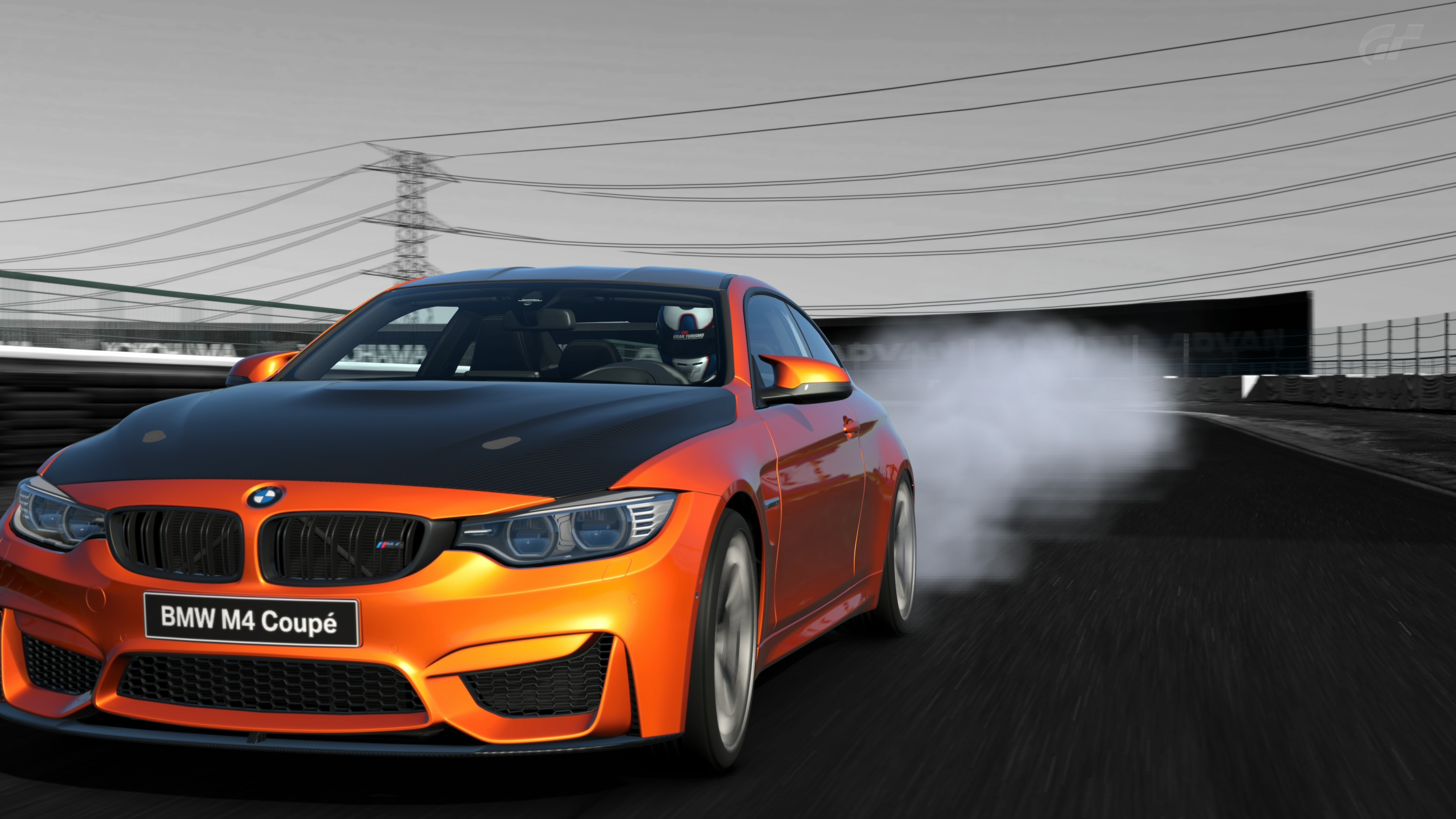 General 3840x2160 BMW M4 BMW smoke car vehicle orange cars BMW 4 Series BMW F80/F82/F83