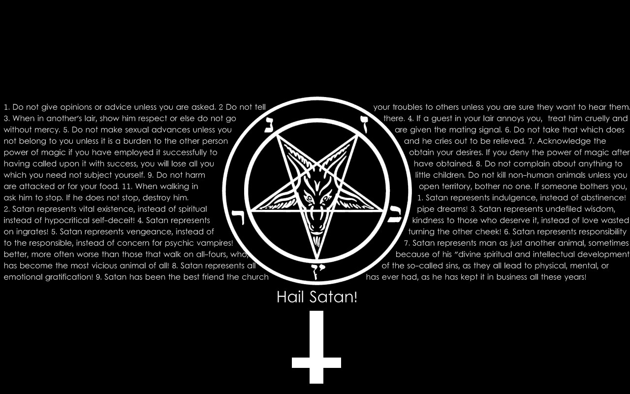 General 1280x800 Satan text Satanism religious simple background monochrome numbers pentagram religion LaVayan Satanism