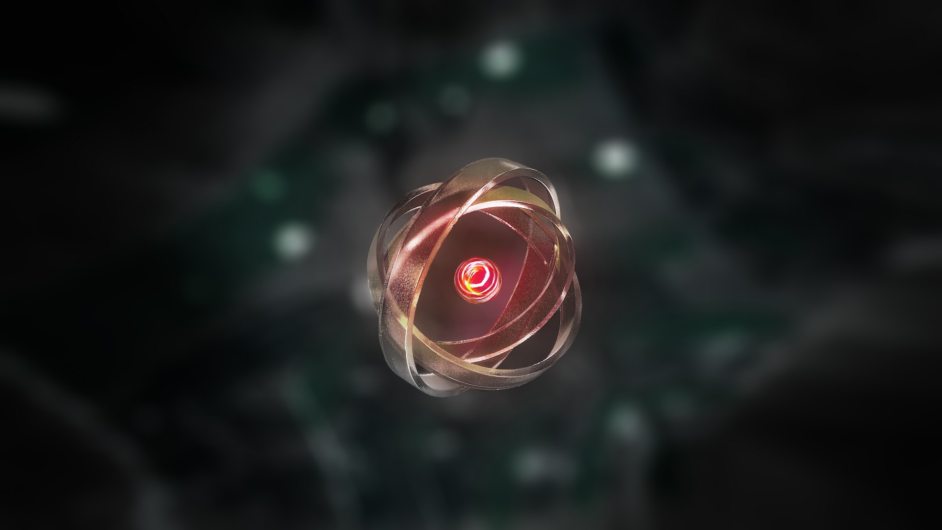 General 1920x1080 blurred abstract CGI rings atoms digital art
