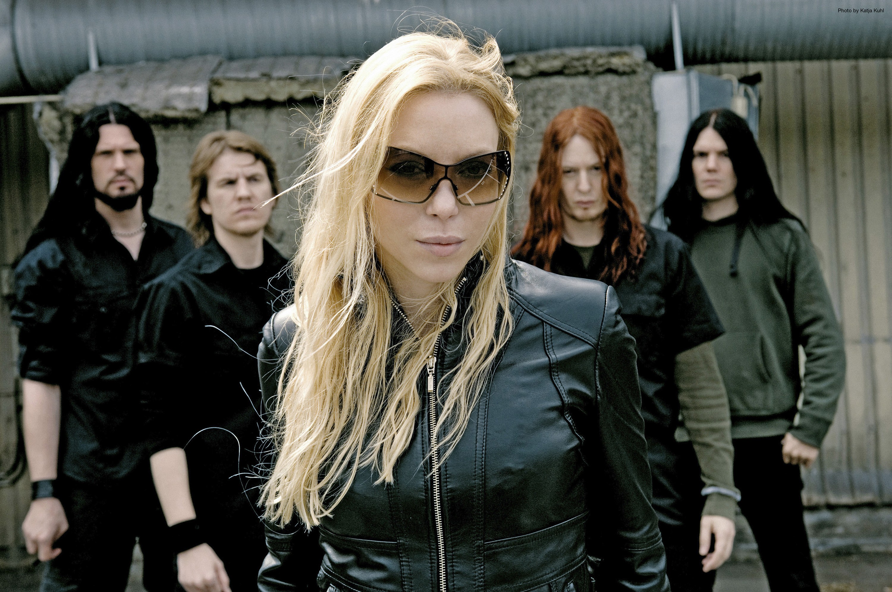 People 3000x1992 Arch Enemy music women men blonde sunglasses women with glasses heavy metal melodic death metal metal band rock bands alternative subculture Angela Gossow