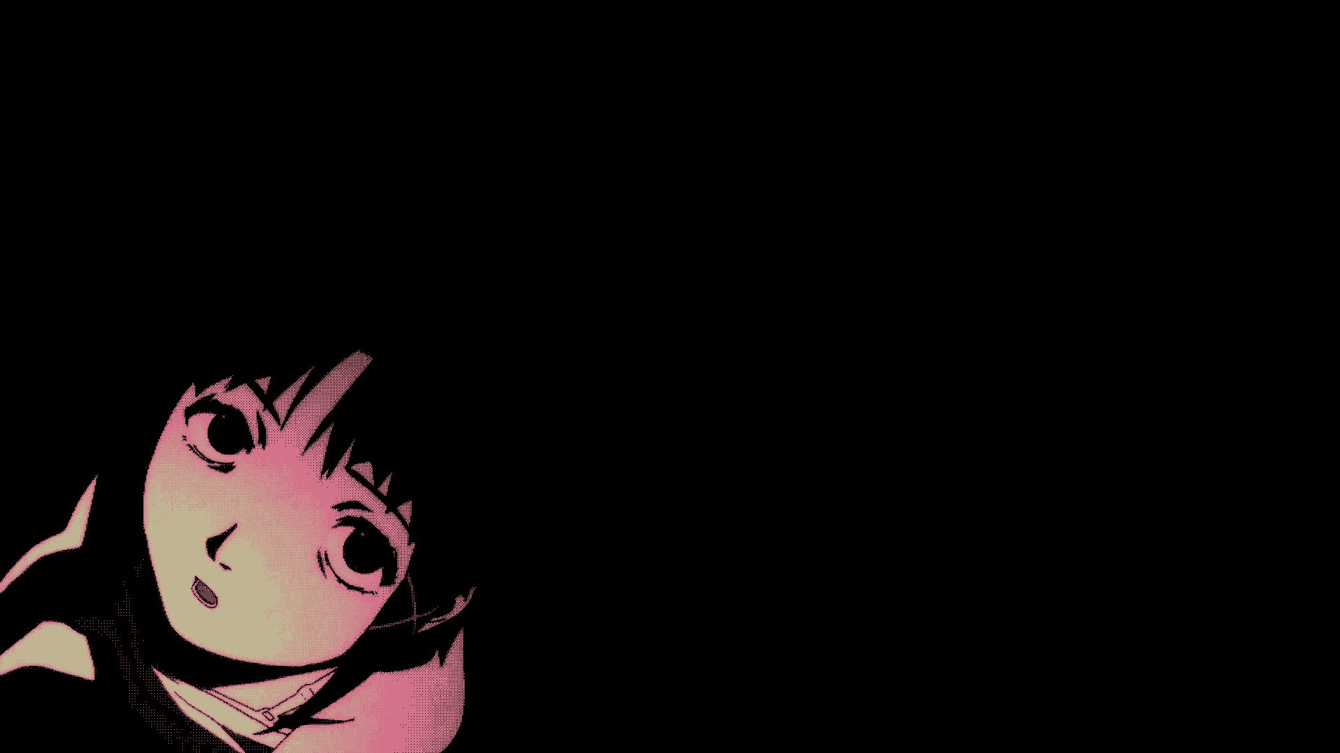 Anime 1920x1080 Serial Experiments Lain Lain Iwakura anime girls anime minimalism face simple background black background looking at viewer