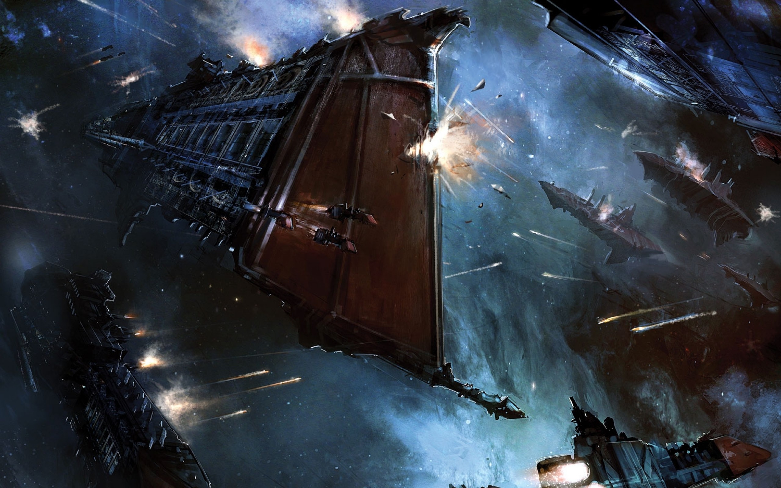 General 2560x1600 digital art spaceship war battle space Warhammer 40,000 science fiction